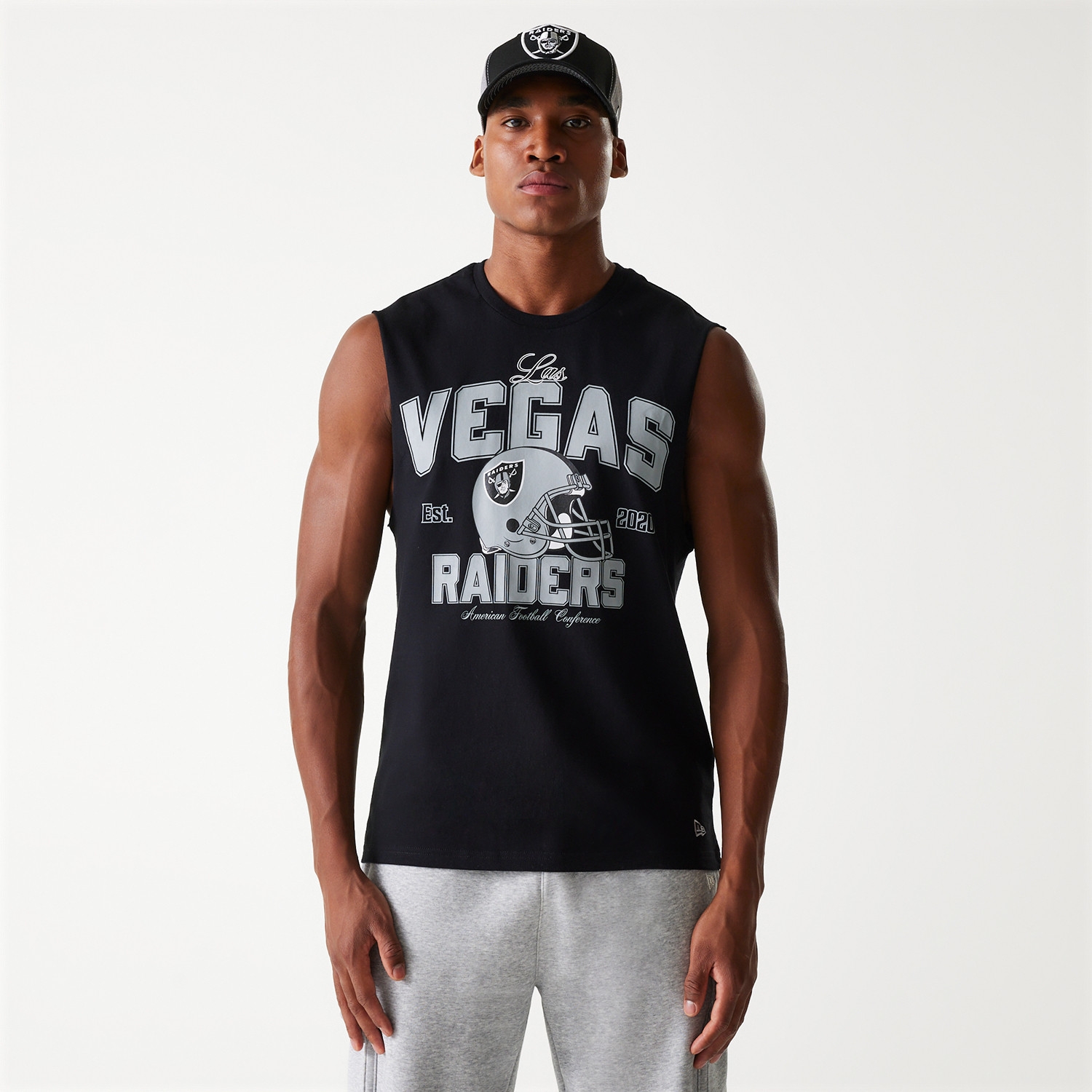 Las Vegas Raiders NFL Helmet New Era Sleeveless Tee Schwarz