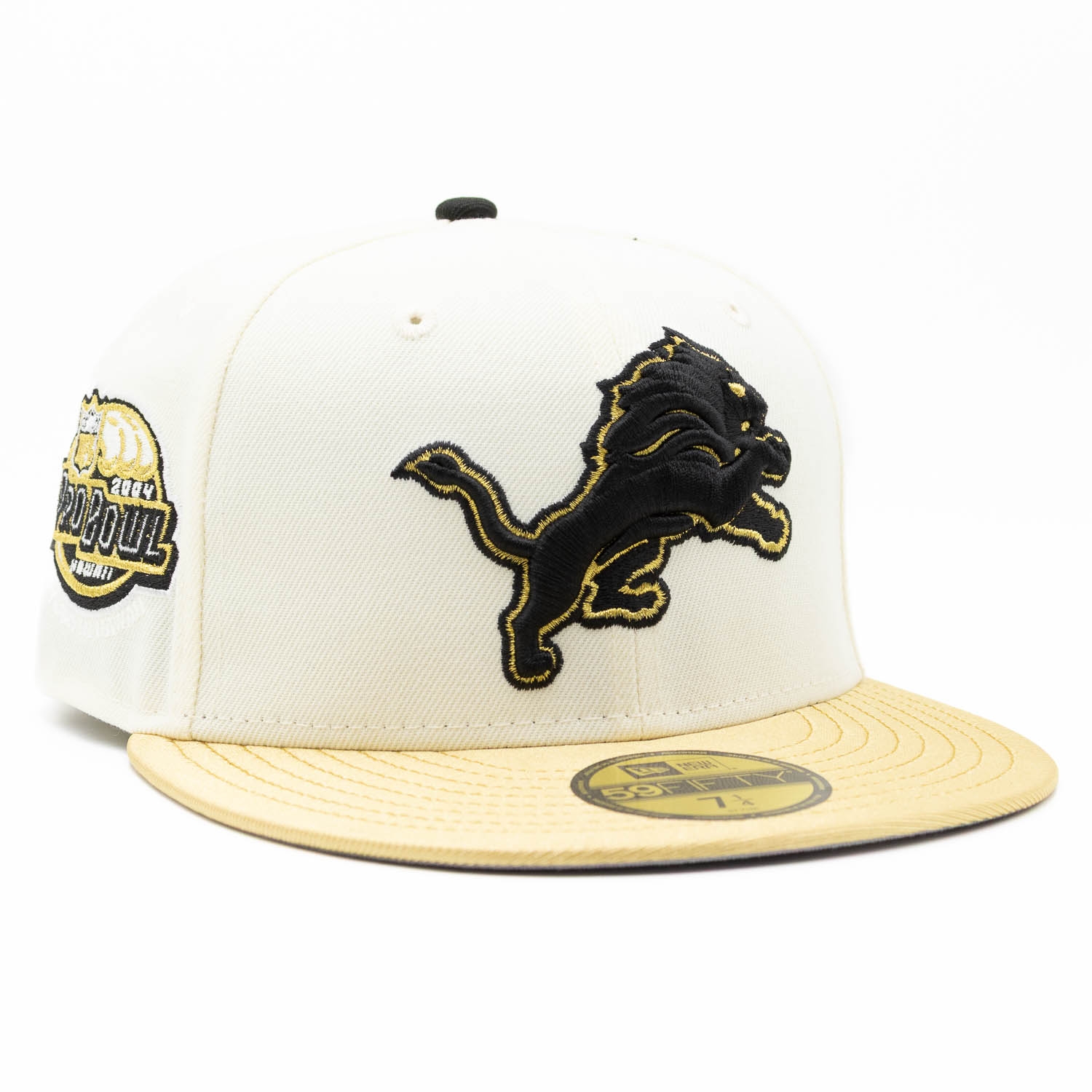 Detroit Lions 2004 Pro Bowl 59FIFTY Fitted NFL Cap Chrome Gold