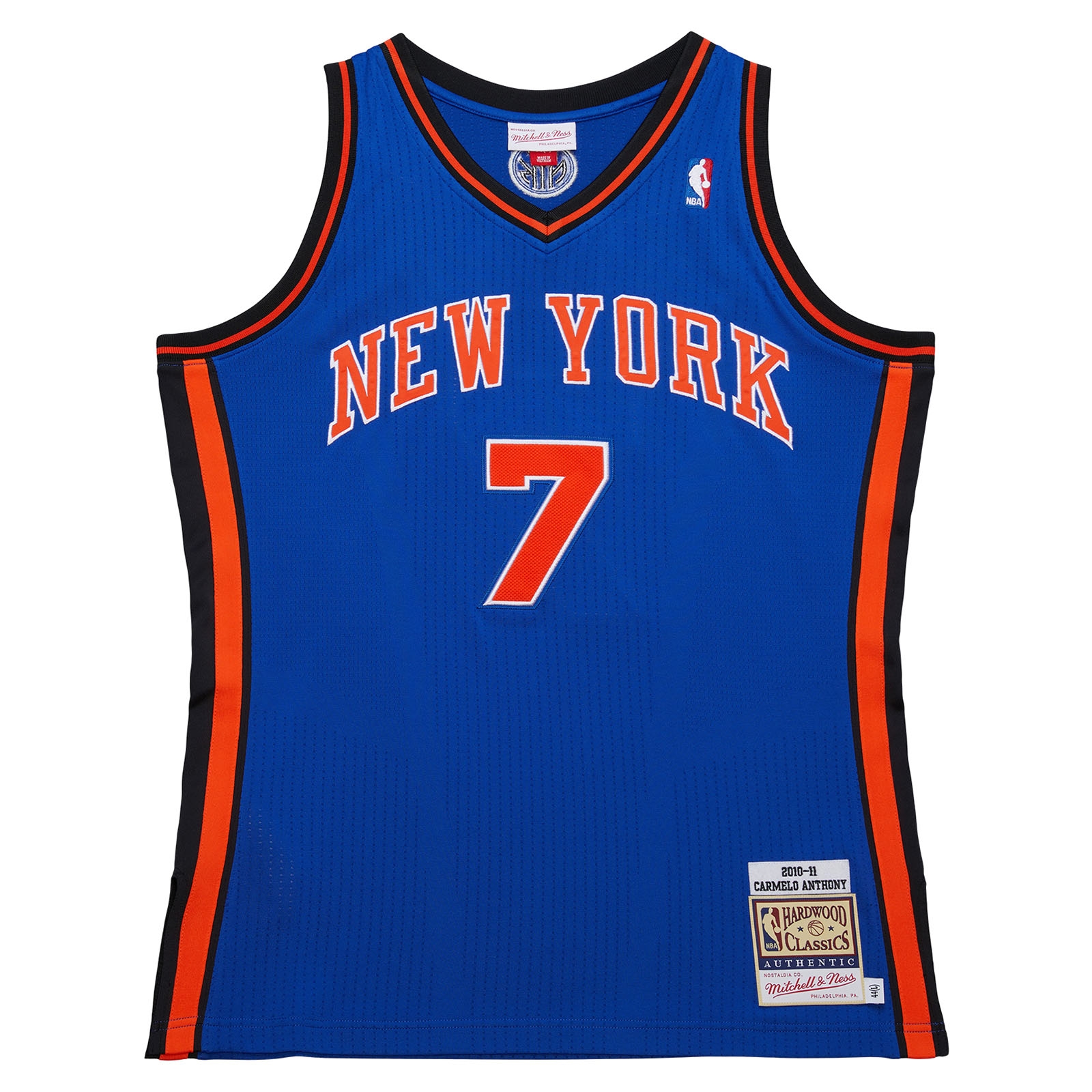 Carmelo Anthony #7 New York Knicks 2010-11 Authentic NBA Trikot Blau