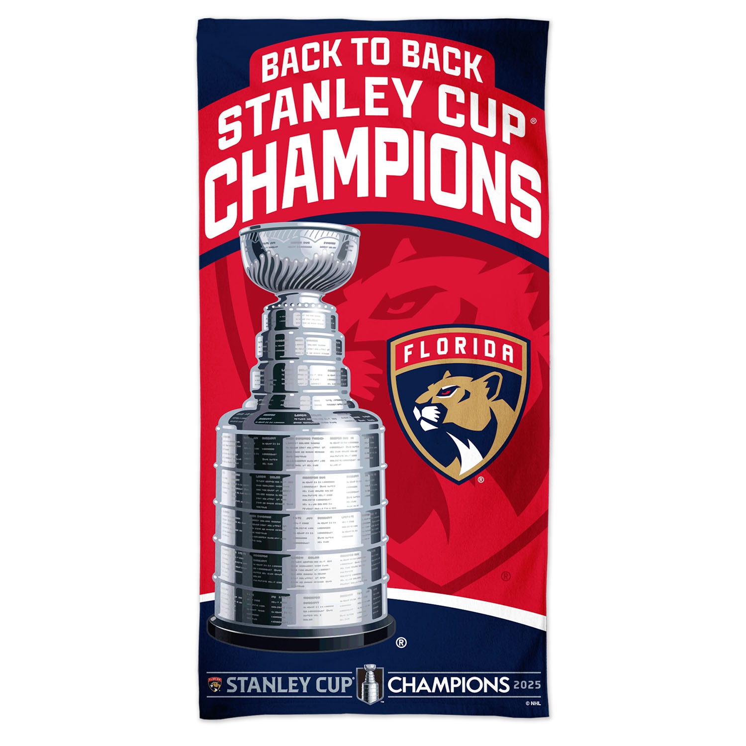 Florida Panthers 2025 Stanley Cup Champions NHL Strandtuch