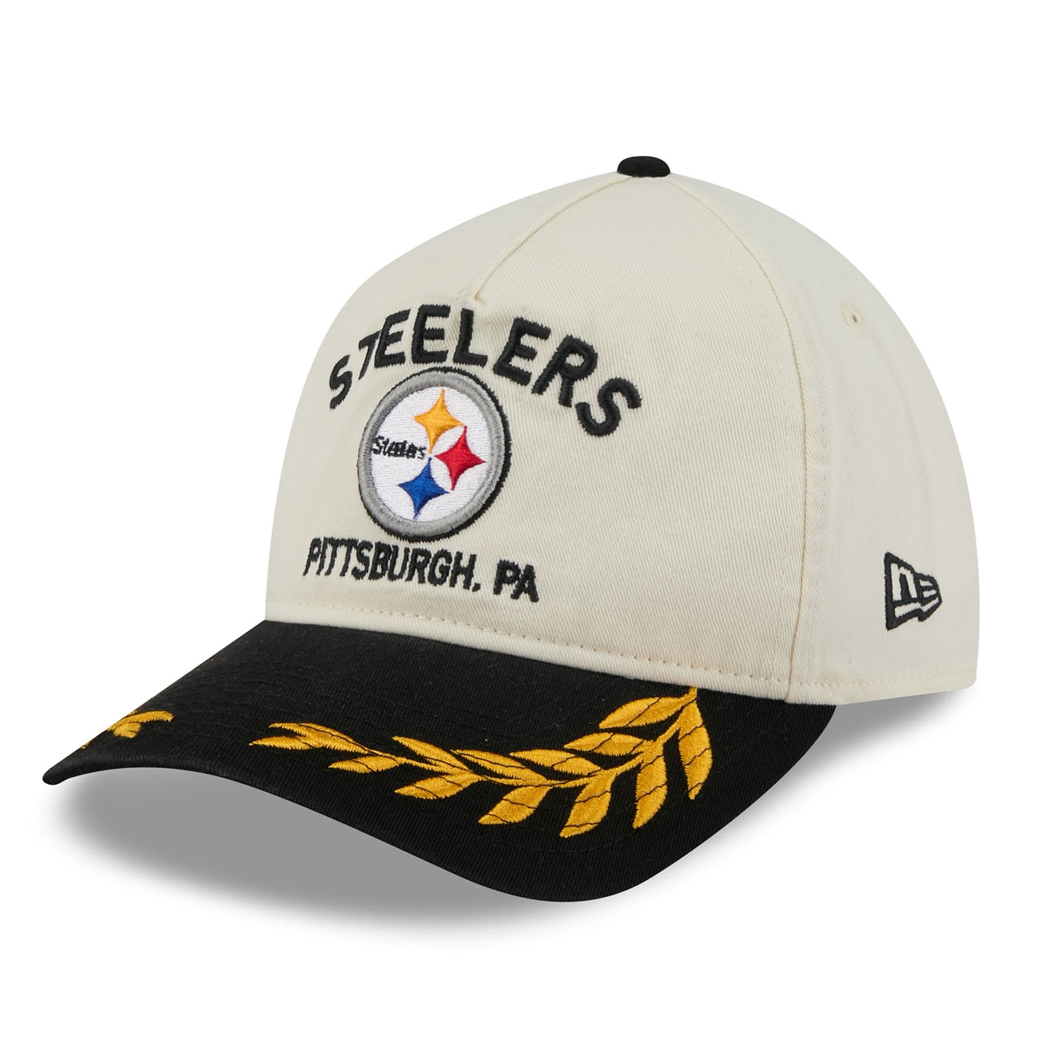 Pittsburgh Steelers 2025 NFL Draft 9TWENTY A-Frame Adjustable Cap Cream
