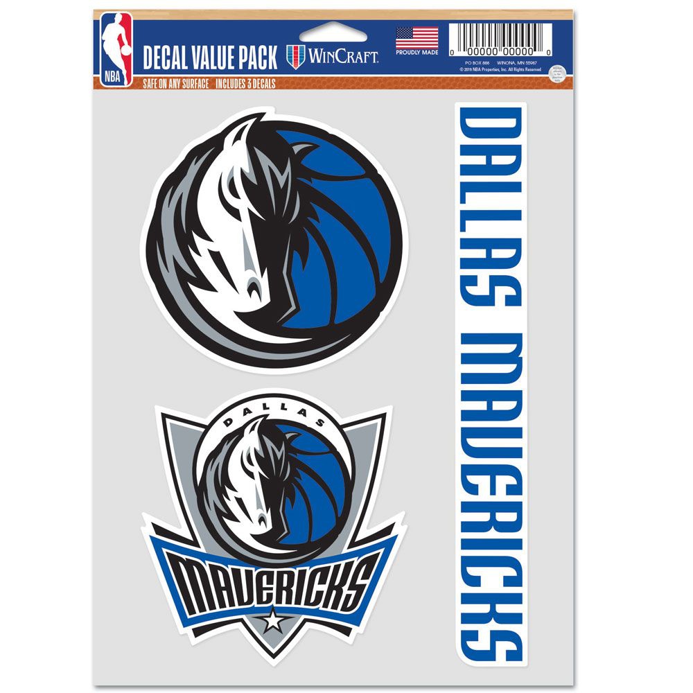 Dallas Mavericks Multi-Use NBA Aufkleber-Set (3 Stk.)