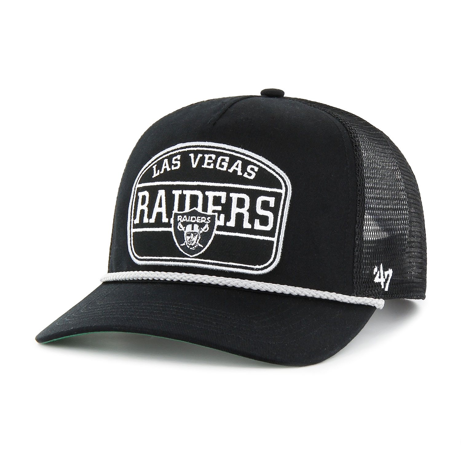 Las Vegas Raiders Hone Rope '47 Hitch RF Snapback Trucker NFL Cap Schwarz
