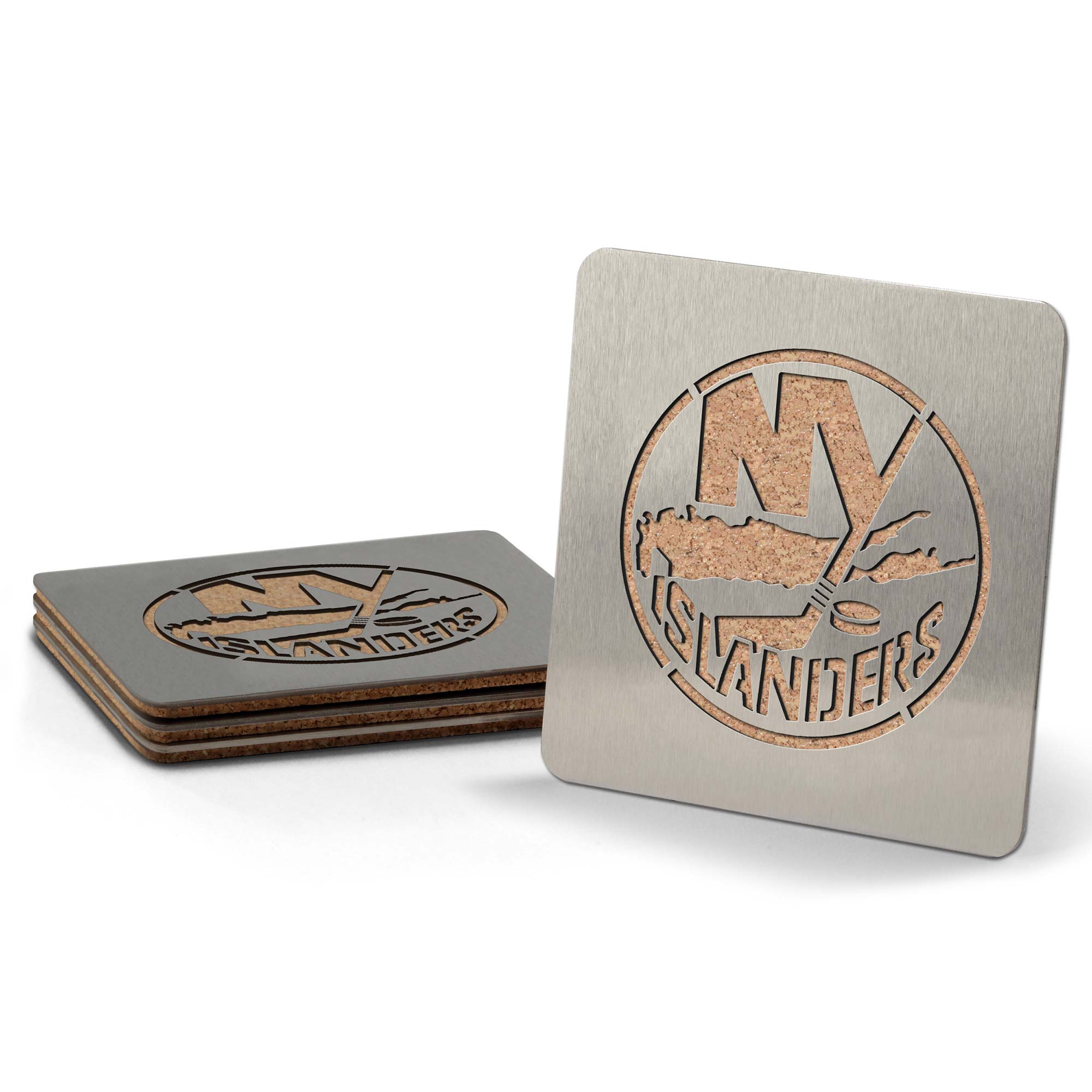 New York Islanders Boasters Stainless Steel NHL Coasters (4-Piece)
