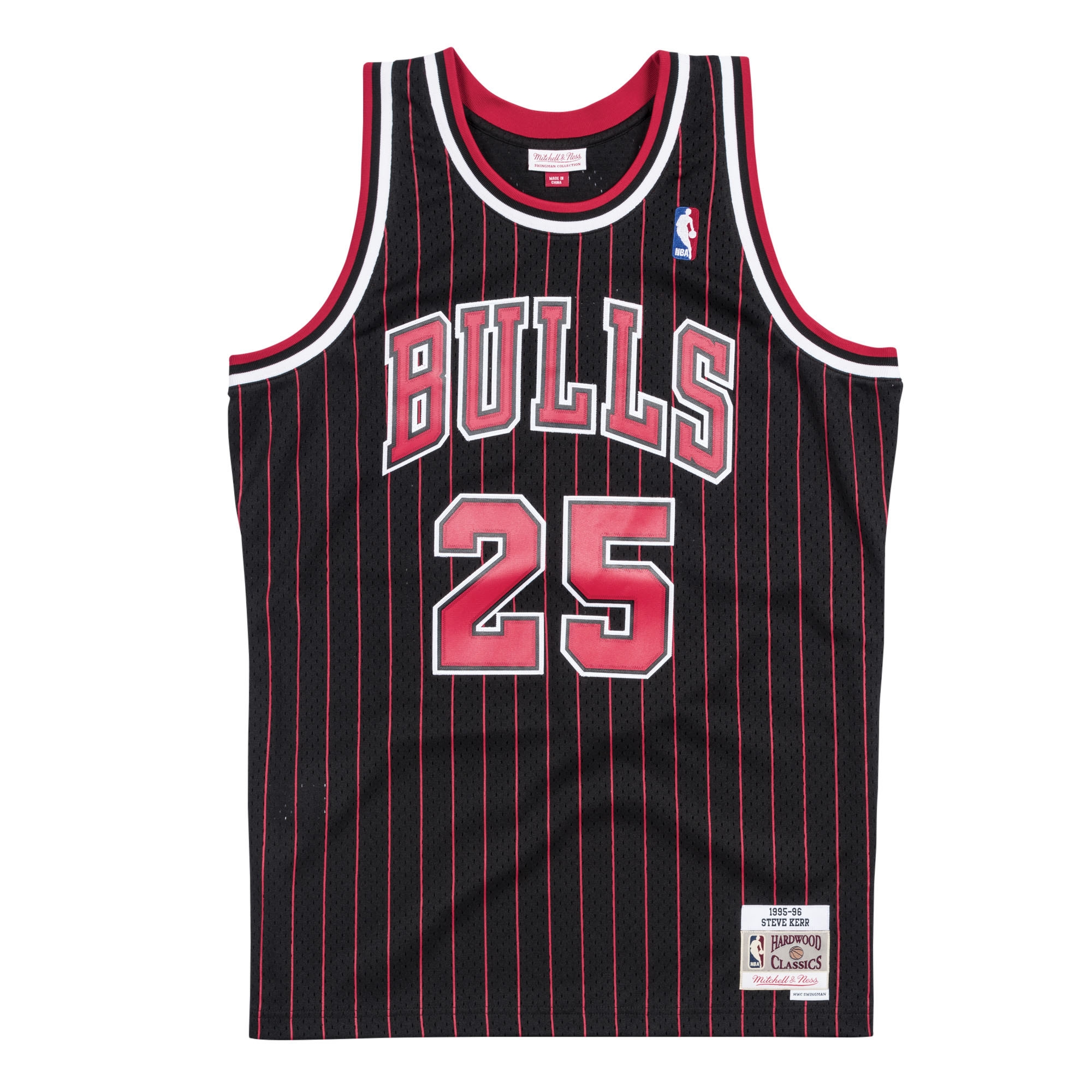Steve Kerr #25 Chicago Bulls 1995-96 Swingman NBA Trikot Pinstripe