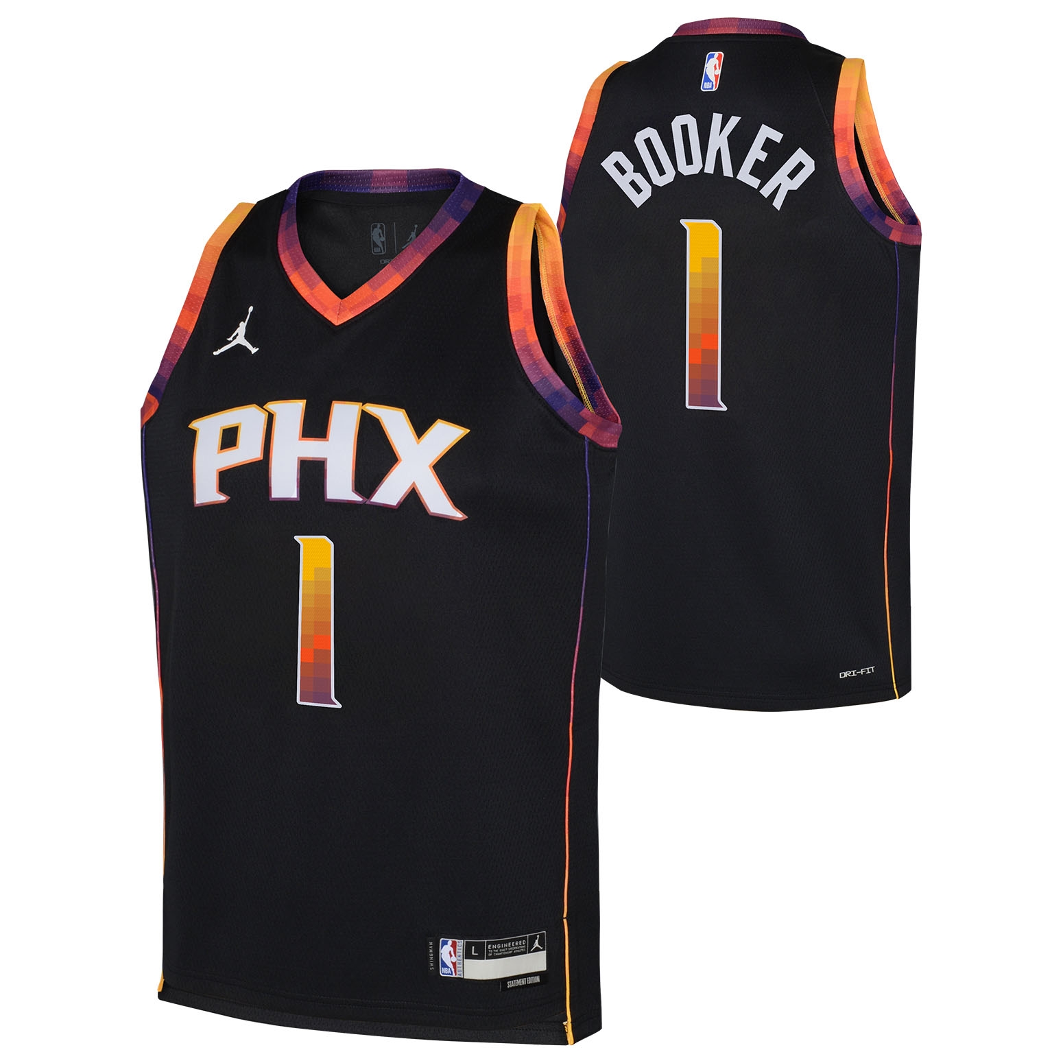 Devin Booker #1 Phoenix Suns Jordan Swingman NBA Trikot Schwarz (YOUTH)