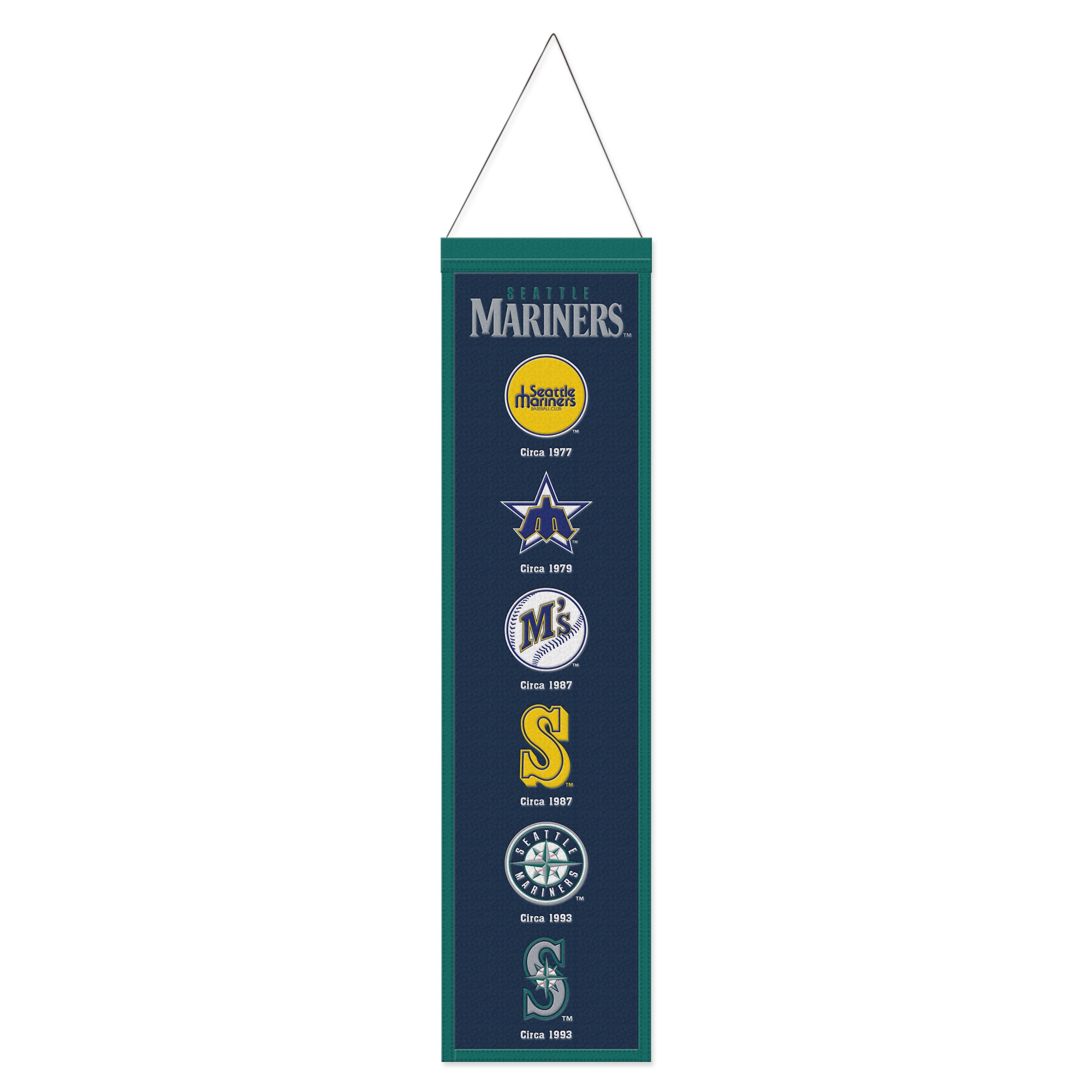 Seattle Mariners Logo Evolution MLB Wool Banner