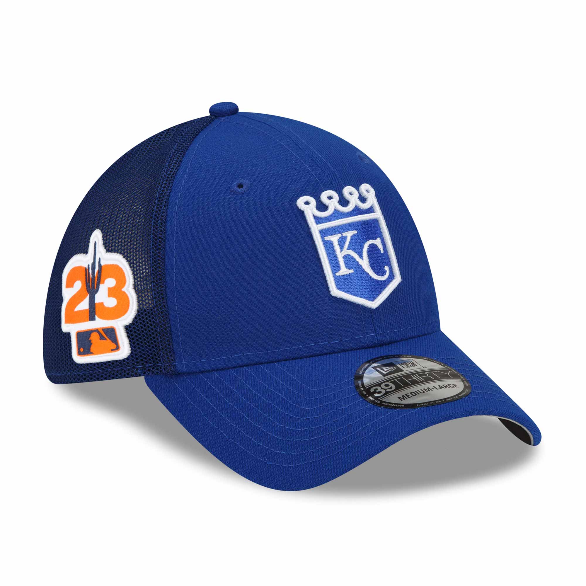 Kansas City Royals 2023 Spring Training MLB New Era 39THIRTY Flex Cap Blau