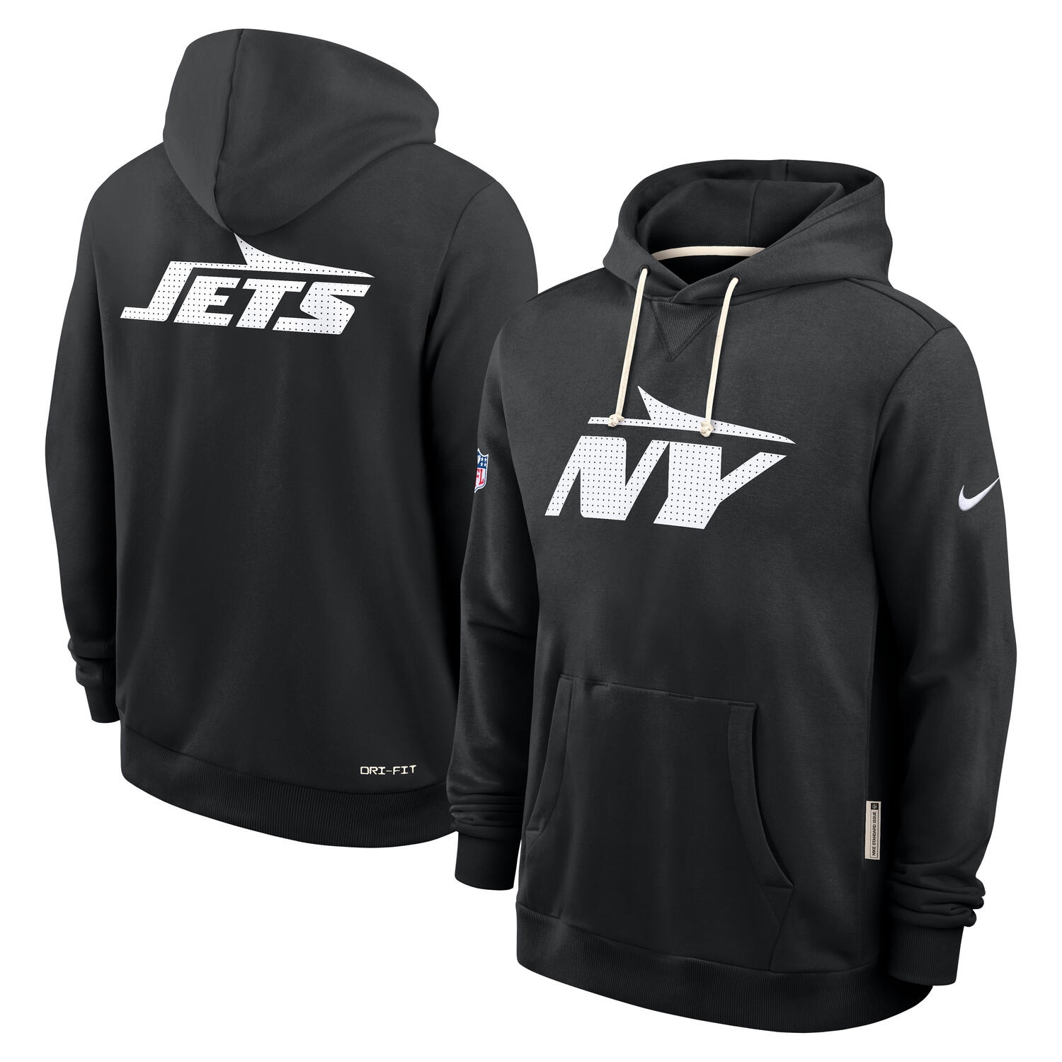 New York Jets 2025 NFL Sideline Nike Standard Issue Hoodie Schwarz