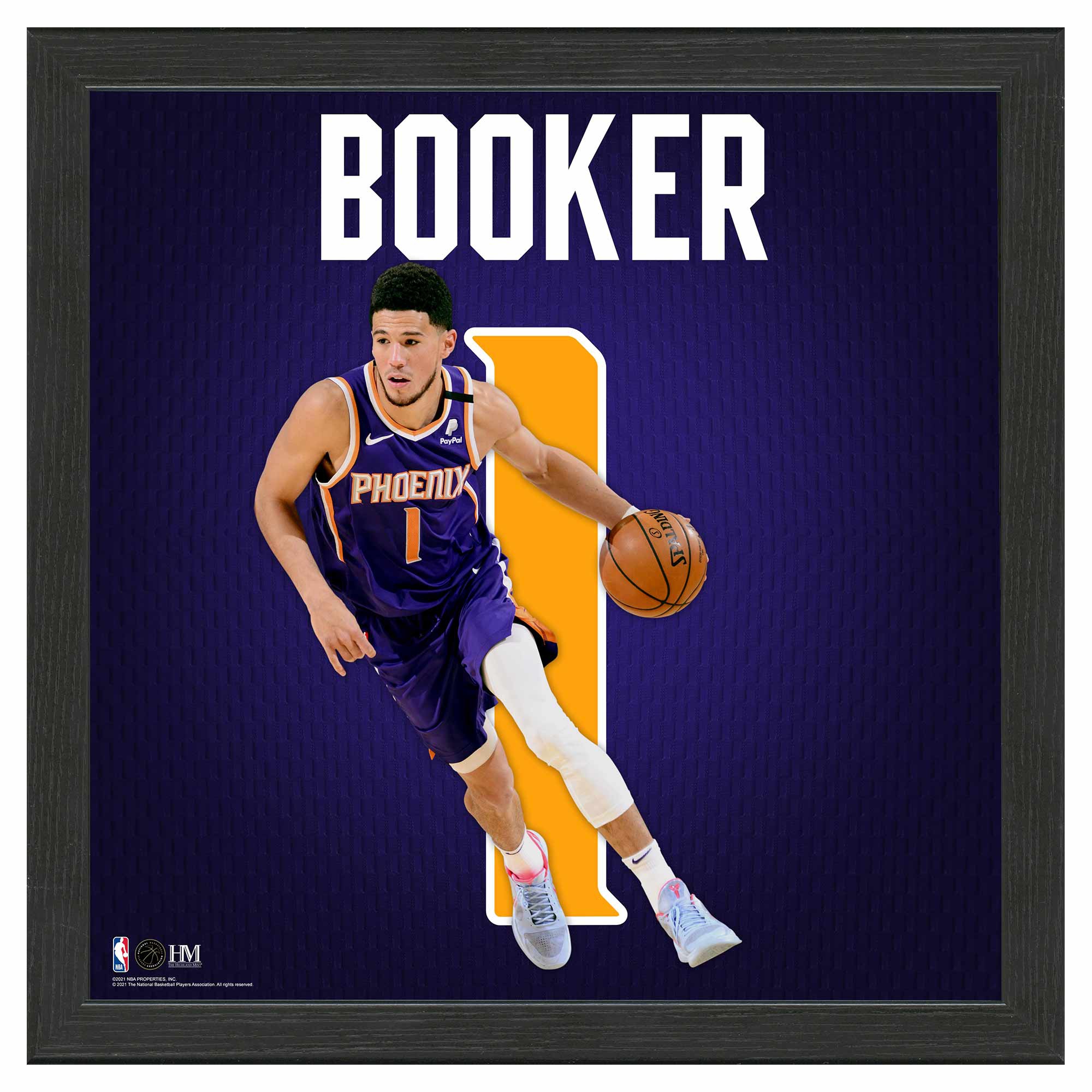 Devin Booker #1 Phoenix Suns Impact Jersey Gerahmtes NBA Bild