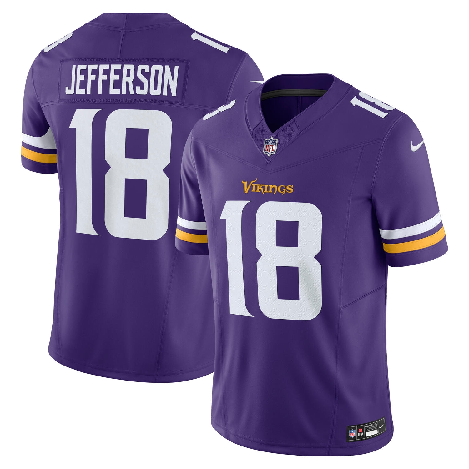 Justin Jefferson #18 Minnesota Vikings Nike Vapor F.U.S.E. Limited NFL Trikot Lila