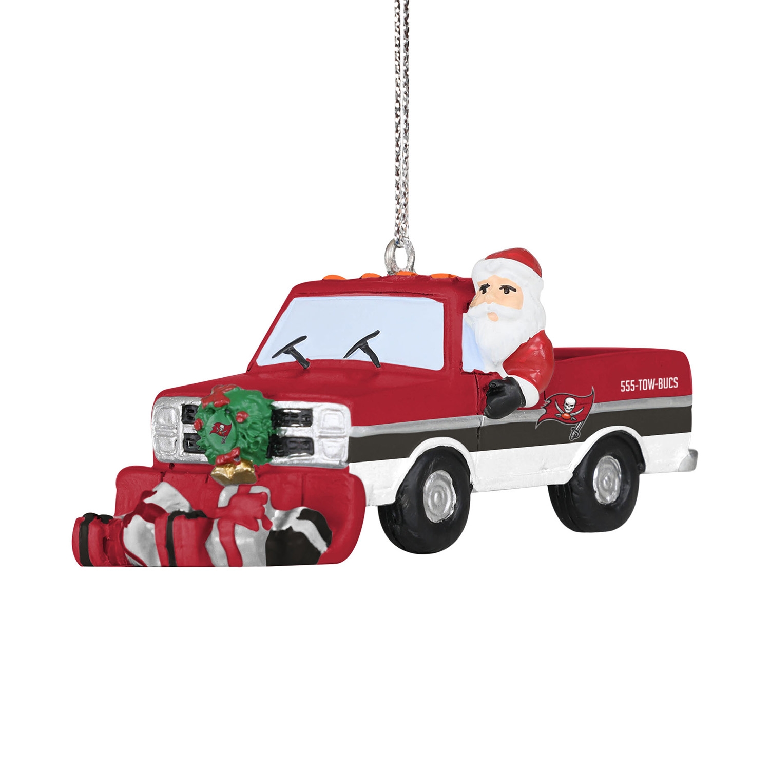 Tampa Bay Buccaneers NFL Snow Plow Truck Christmas Ornament