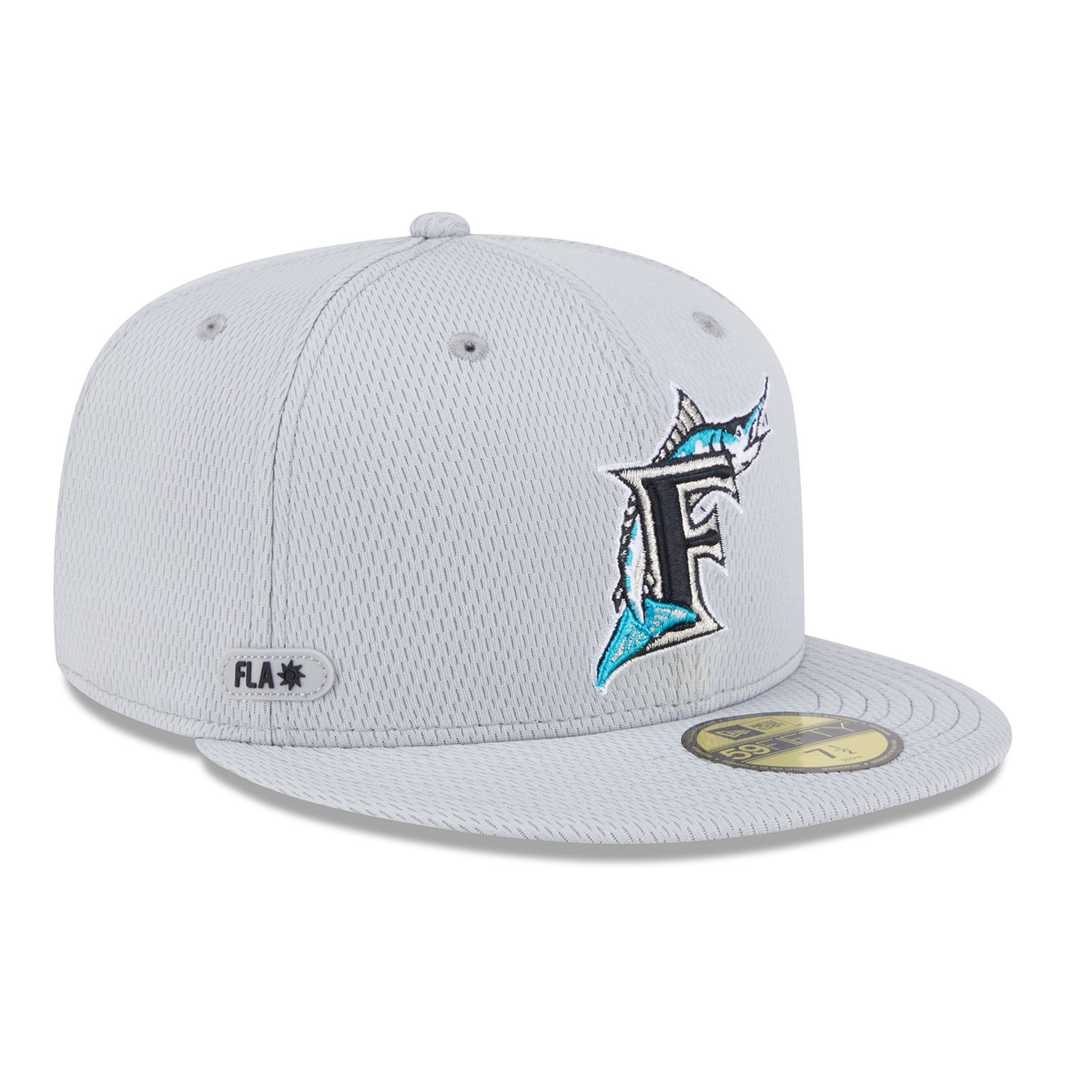 Miami Marlins 2025 MLB Authentic Clubhouse Cooperstown 59FIFTY Fitted Cap Gray