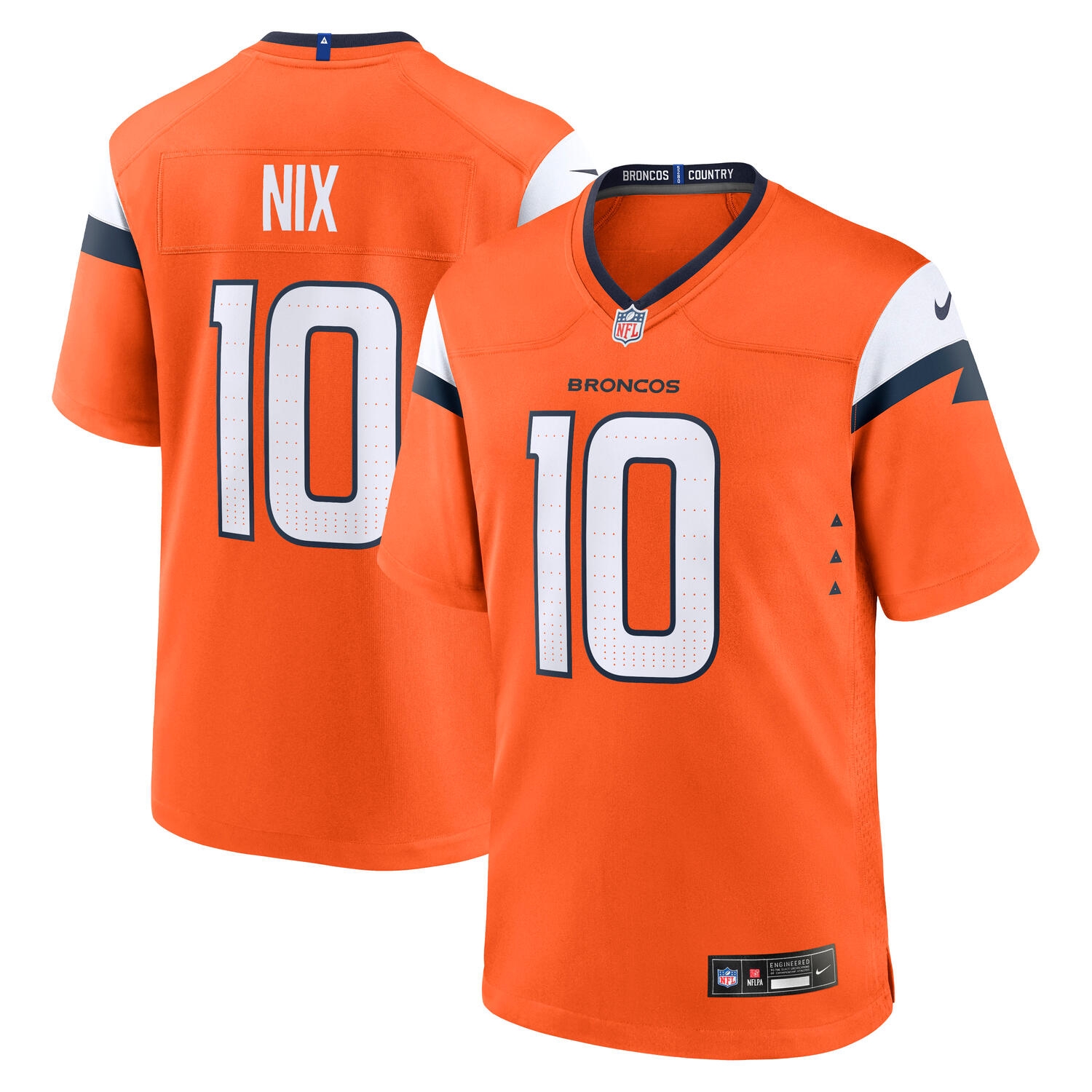 Bo Nix #10 Denver Broncos Nike Game NFL Jersey Orange