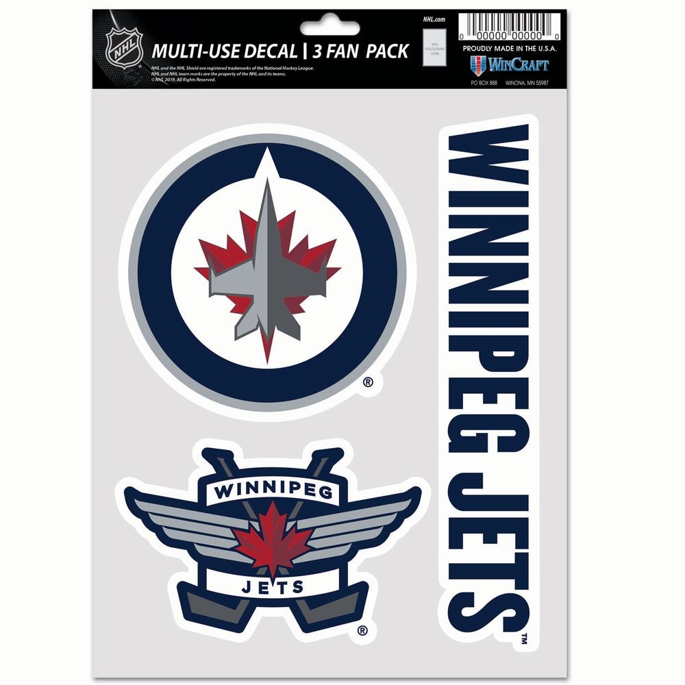 Winnipeg Jets Multi-Use NHL Decals Set (3 Pcs.)