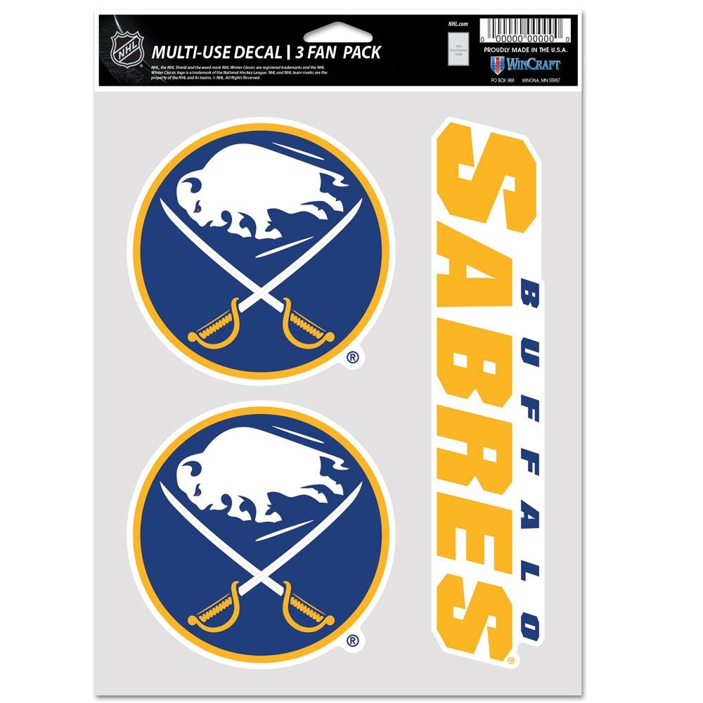 Buffalo Sabres Multi-Use NHL Aufkleber-Set (3 Stk.)