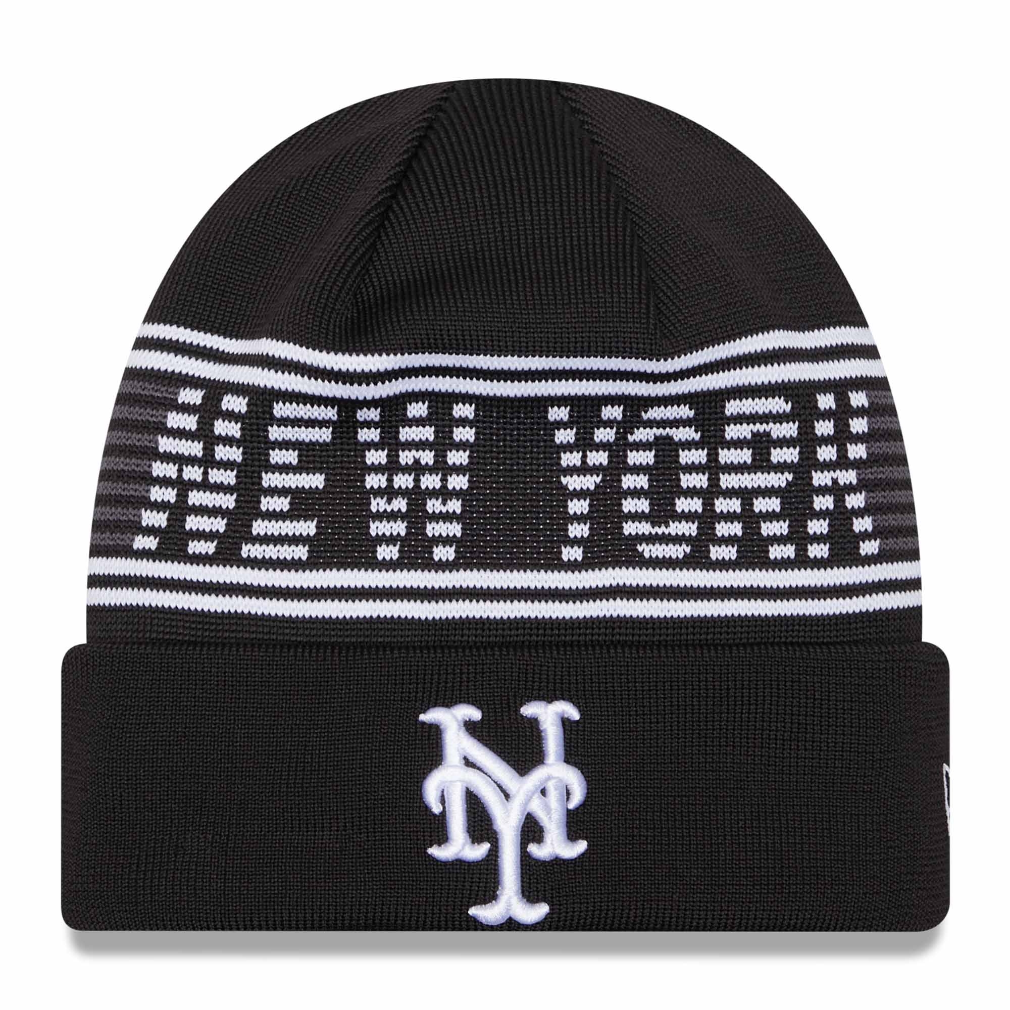 New York Mets Black Colorway 2024 MLB Clubhouse New Era Beanie Wintermütze