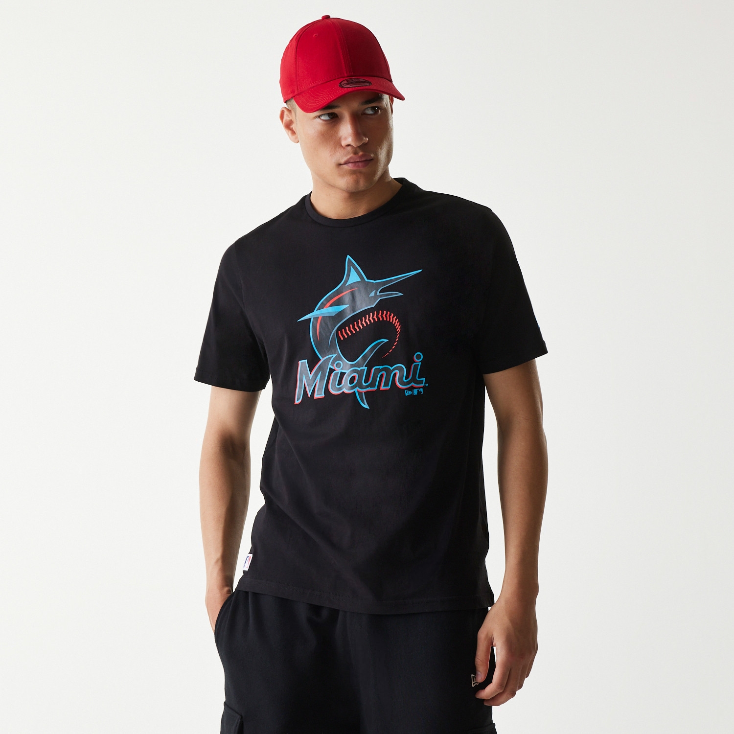 Miami Marlins Team Logo New Era MLB T-Shirt Black