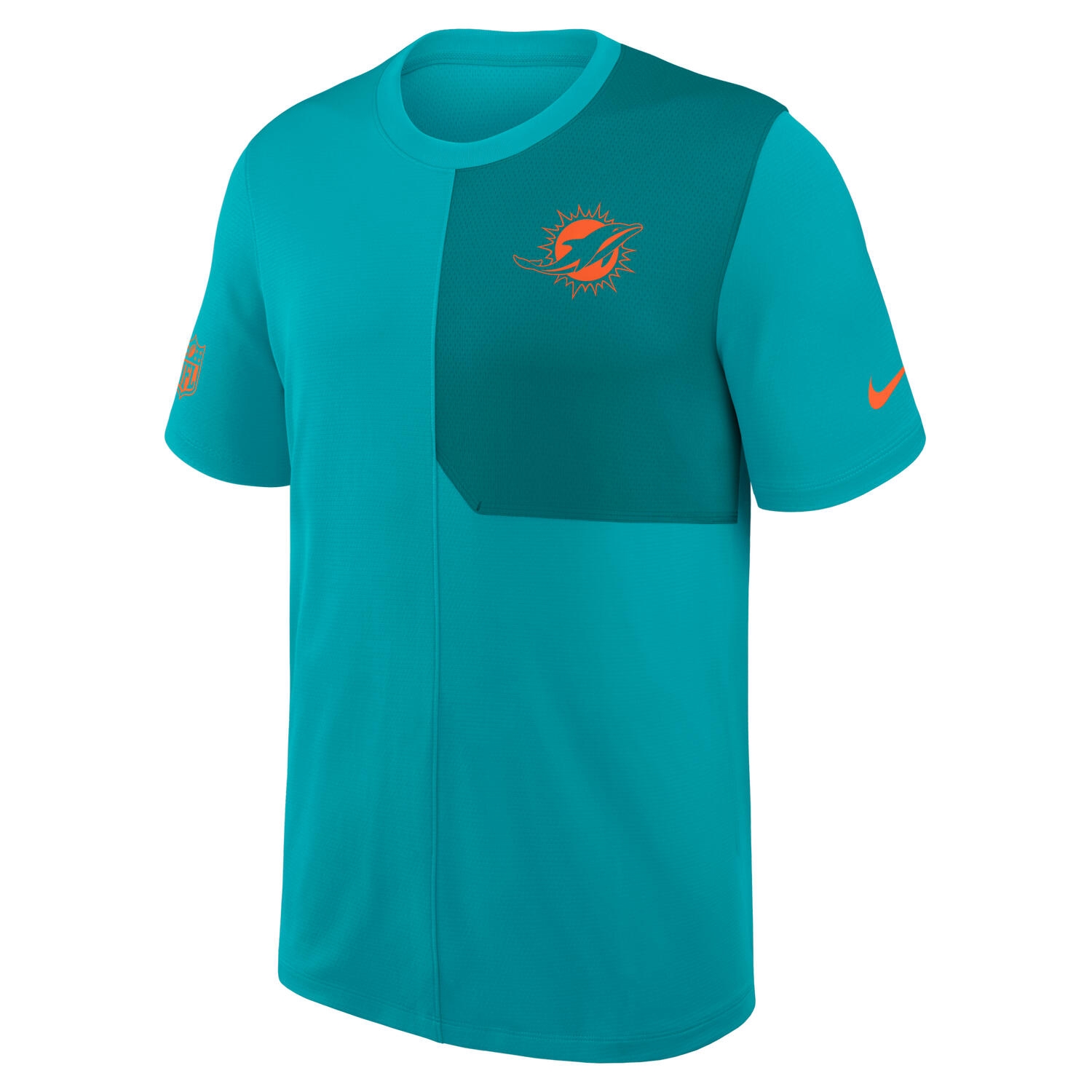 Miami Dolphins 2025 NFL Sideline Nike Dri-FIT Coach UV Top Aqua
