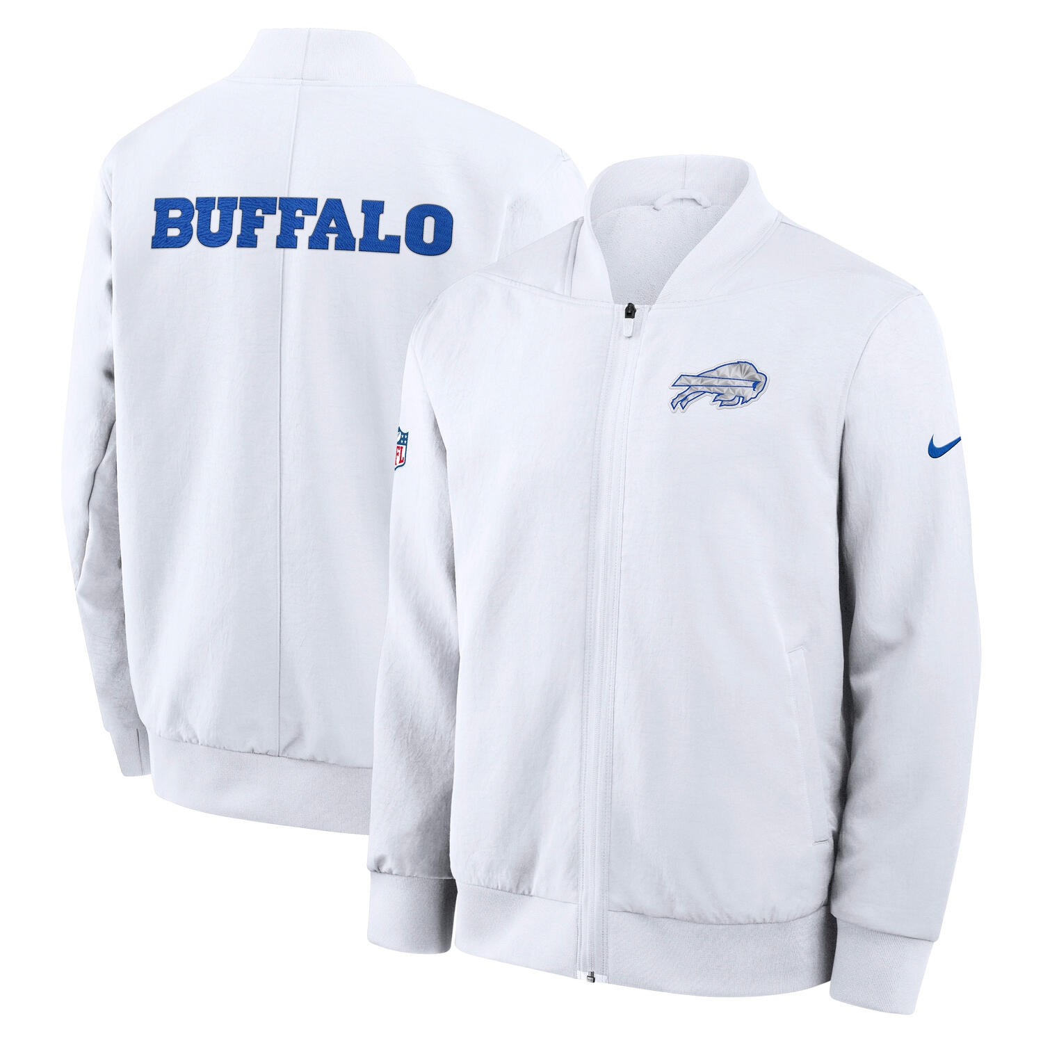 Buffalo Bills 2025 Rivalries Sideline Bomber Jacke White