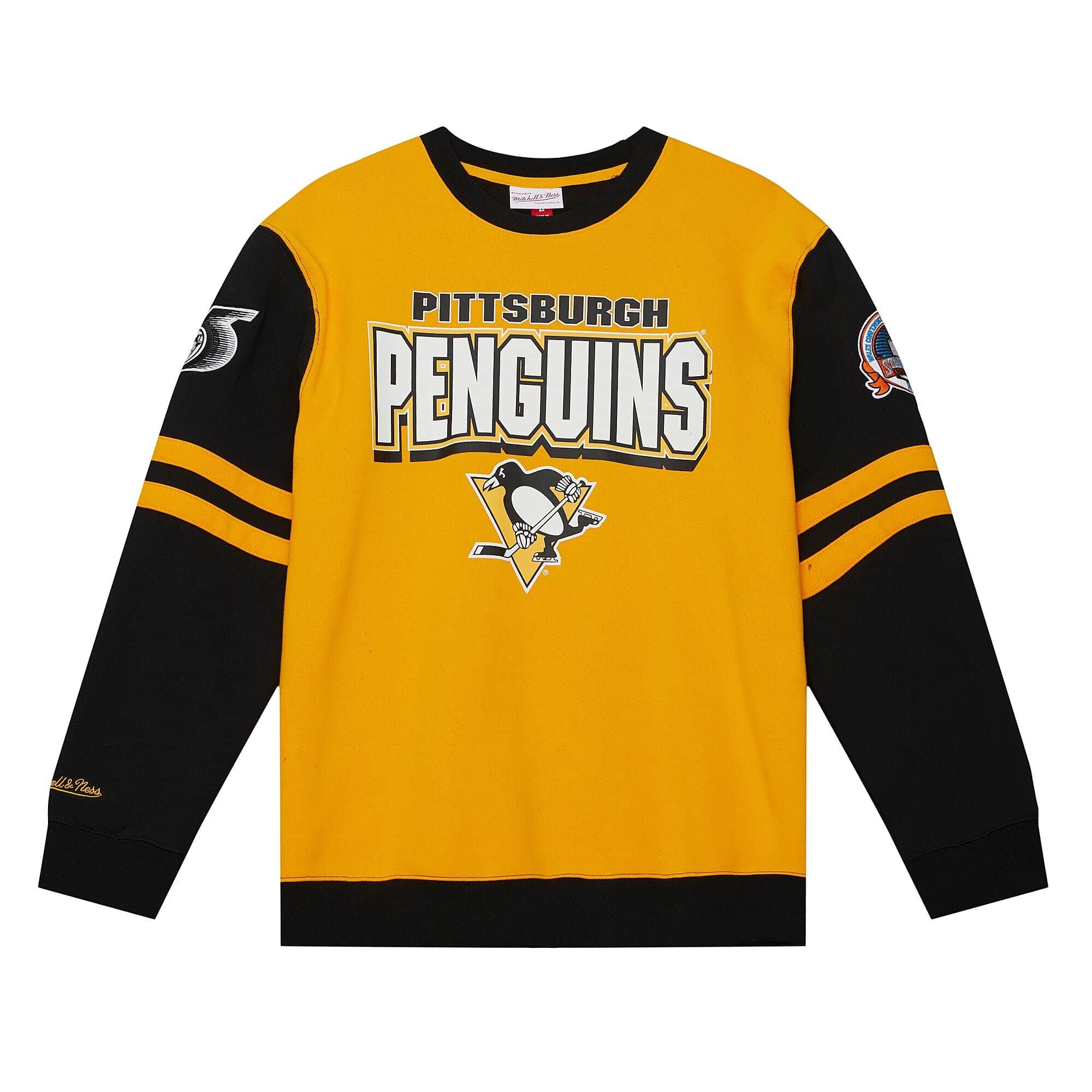 Pittsburgh Penguins All Over Mitchell & Ness NHL Crew Fleece Pullover