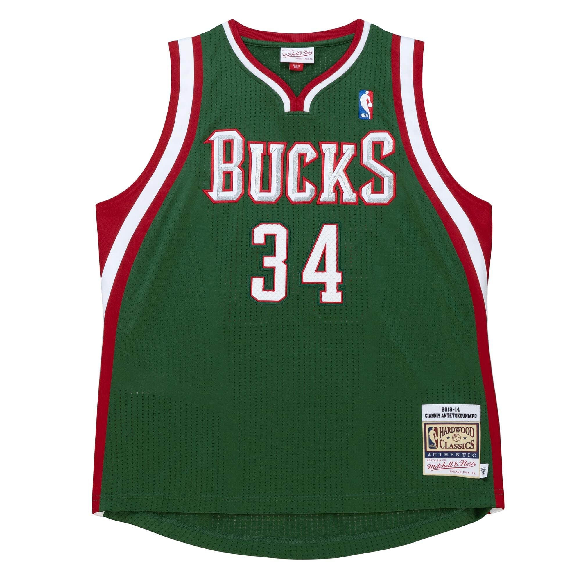 Giannis Antetokounmpo #34 Milwaukee Bucks 2013-14 Authentic NBA Trikot Grün