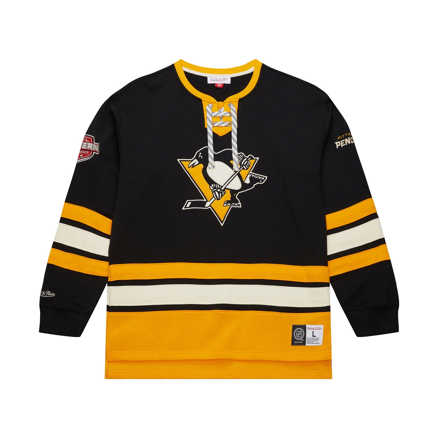 Pittsburgh Penguins Mitchell & Ness Heritage NHL Lace-Up Jersey Crew