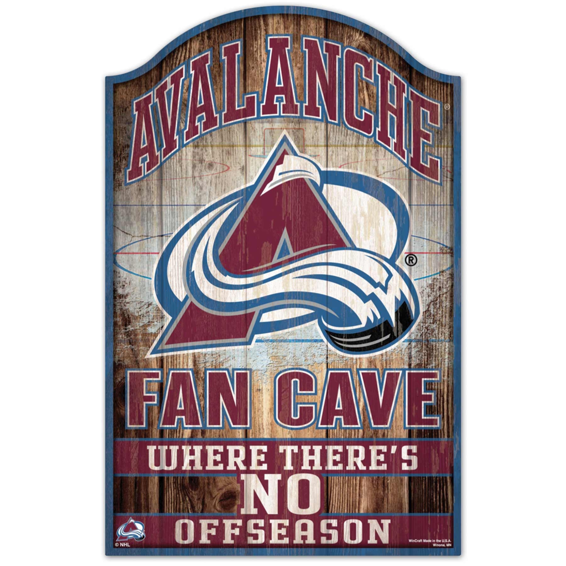 Colorado Avalanche WinCraft NHL Fan Cave Holzschild