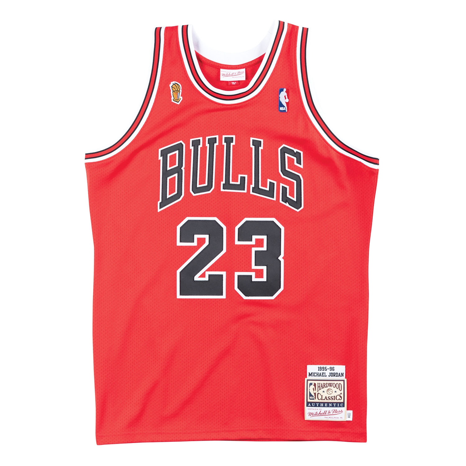 Michael Jordan #23 Chicago Bulls 1995-96 Finals Authentic NBA Trikot Rot