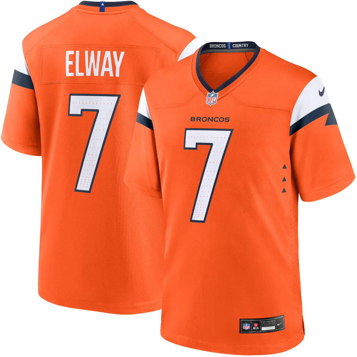 John Elway #7 Denver Broncos Nike Game NFL Trikot Orange