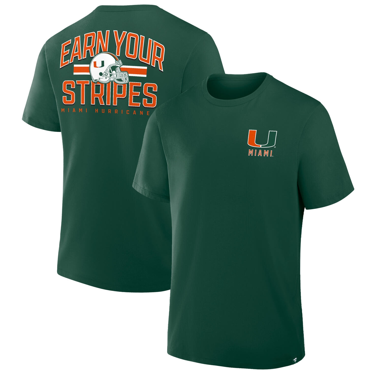 Miami Hurricanes Defender Cotton NCAA T-Shirt Grün