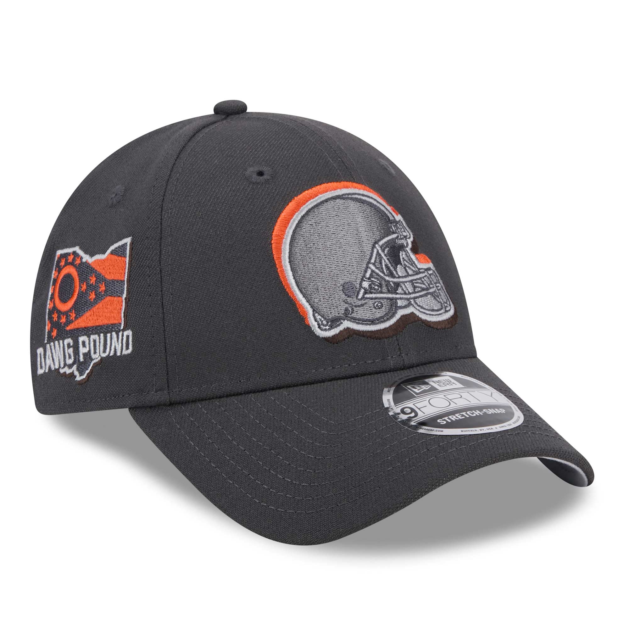 Cleveland Browns 2024 NFL Draft New Era Stretch-Snap 9FORTY Cap Grau