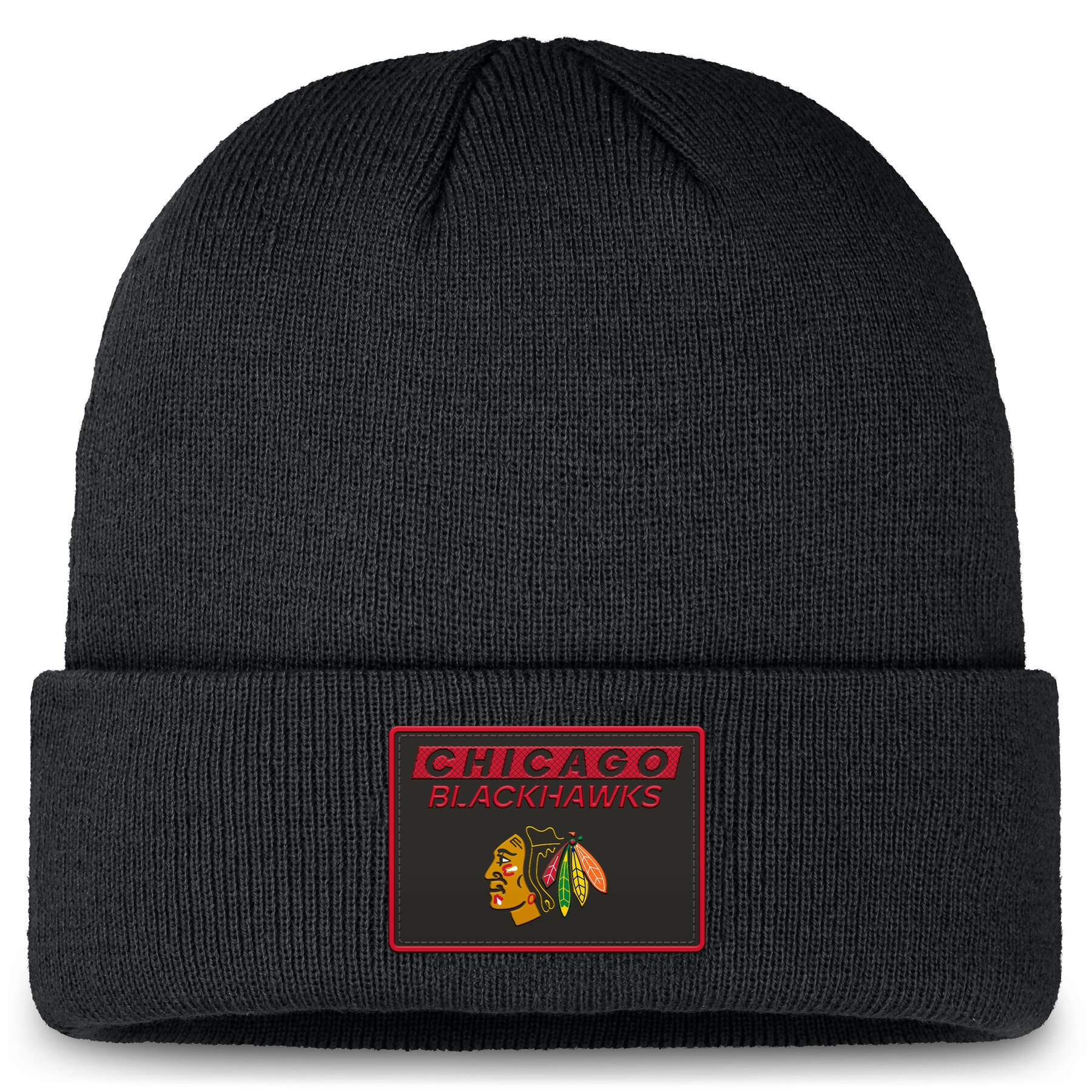 Chicago Blackhawks 2024/25 NHL Authentic Pro Beanie Wintermütze Schwarz
