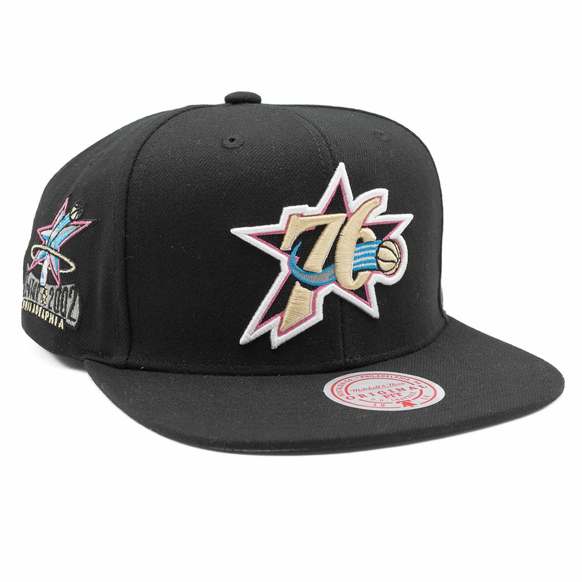 Philadelphia 76ers Neon Tropical Mitchell & Ness Snapback NBA Cap