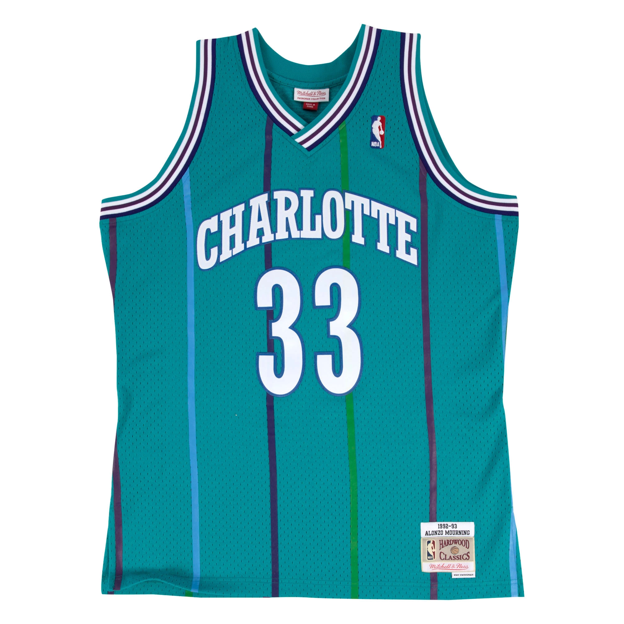 Alonzo Mourning #33 Charlotte Hornets 1992-93 Swingman NBA Trikot
