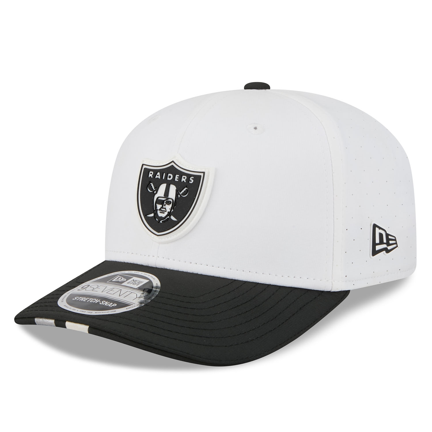Las Vegas Raiders 2025 NFL Training Camp New Era 9SEVENTY Stretch-Snap Cap OTC White
