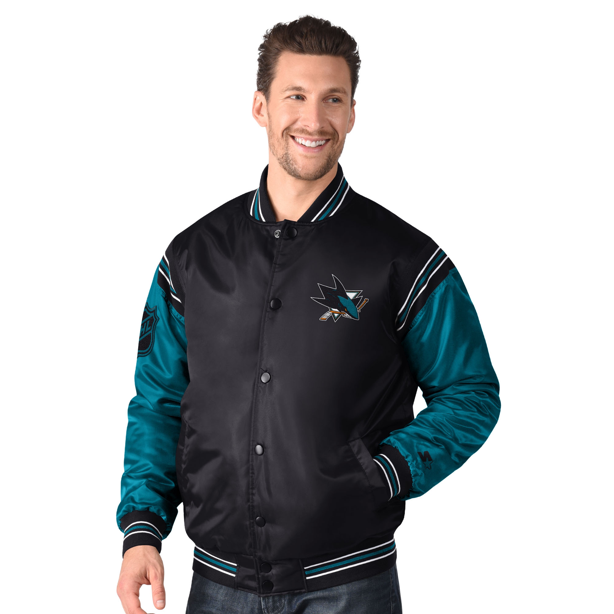 San Jose Sharks Enforcer NHL Varsity Satin Jacket