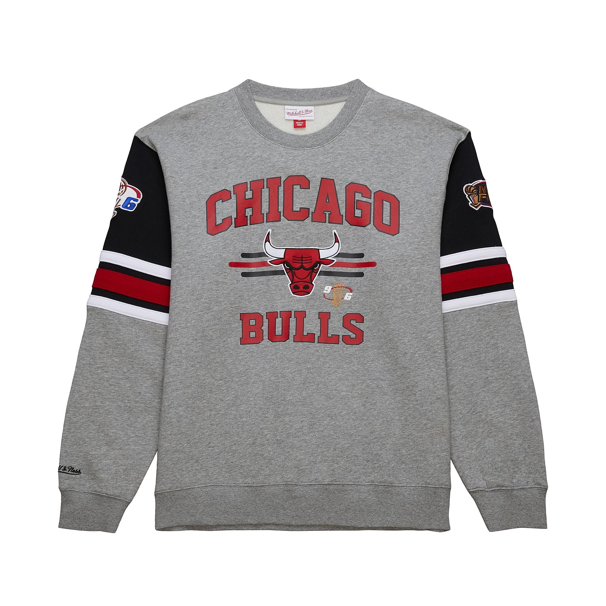 Chicago Bulls Mitchell & Ness All Over 4.0 Crew NBA Pullover Grau