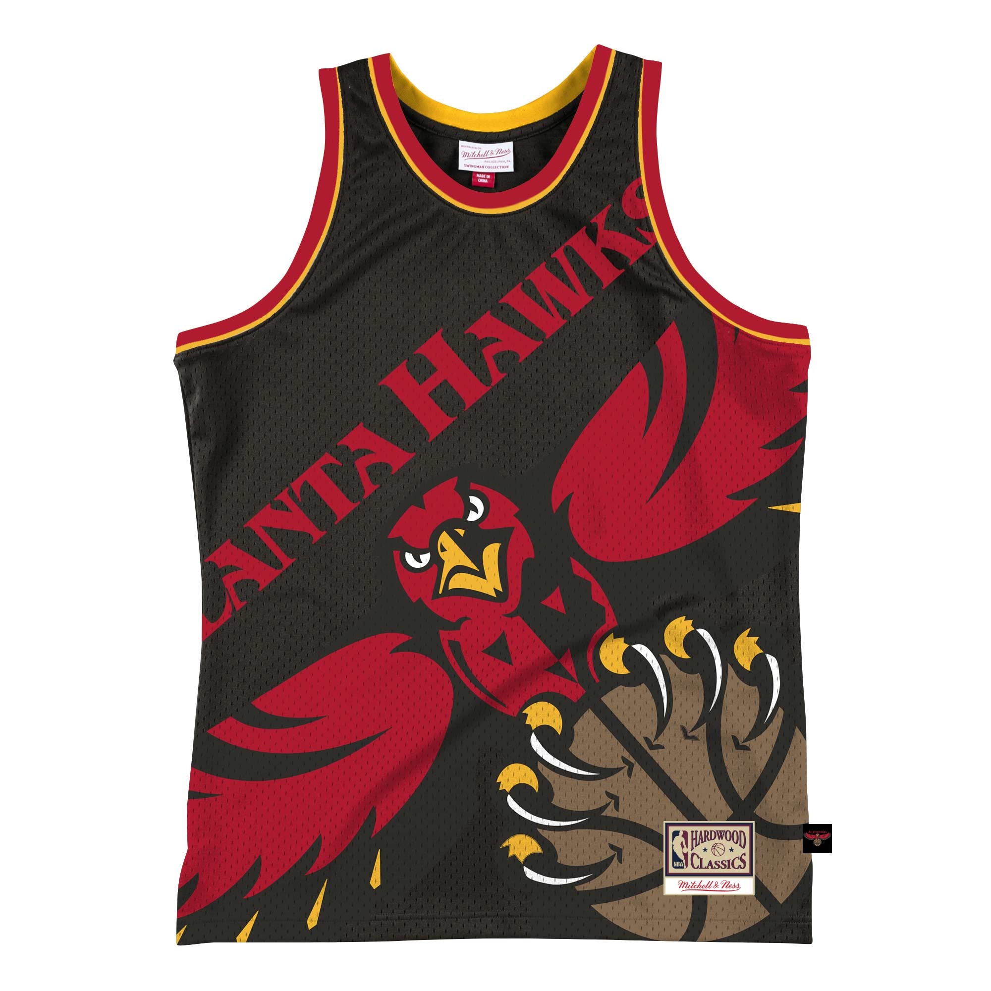 Atlanta Hawks Big Face 2.0 Mitchell & Ness NBA Jersey Schwarz
