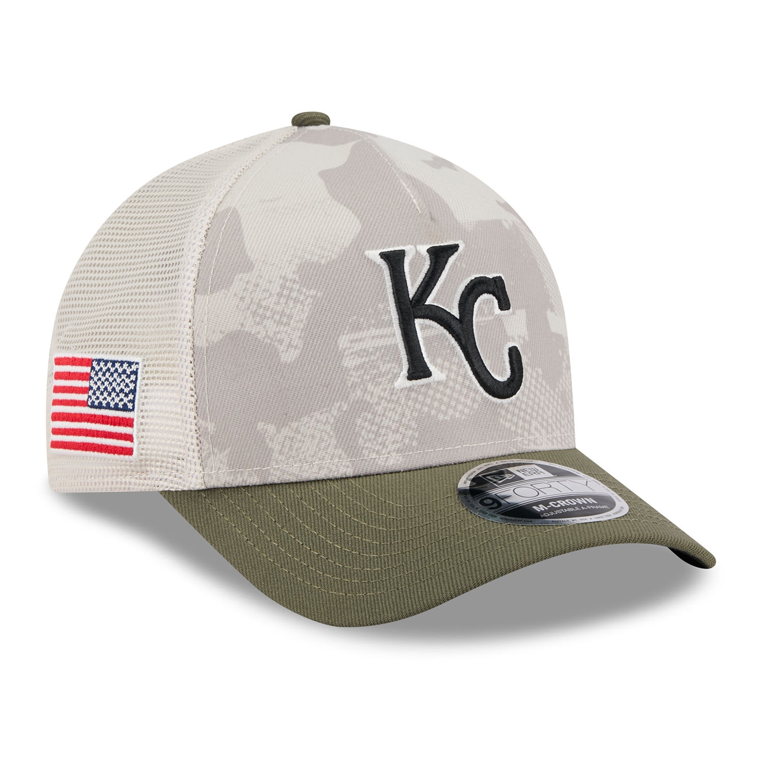 Kansas City Royals 2025 MLB Armed Forces 9FORTY M-Crown A-Frame Snapback Cap