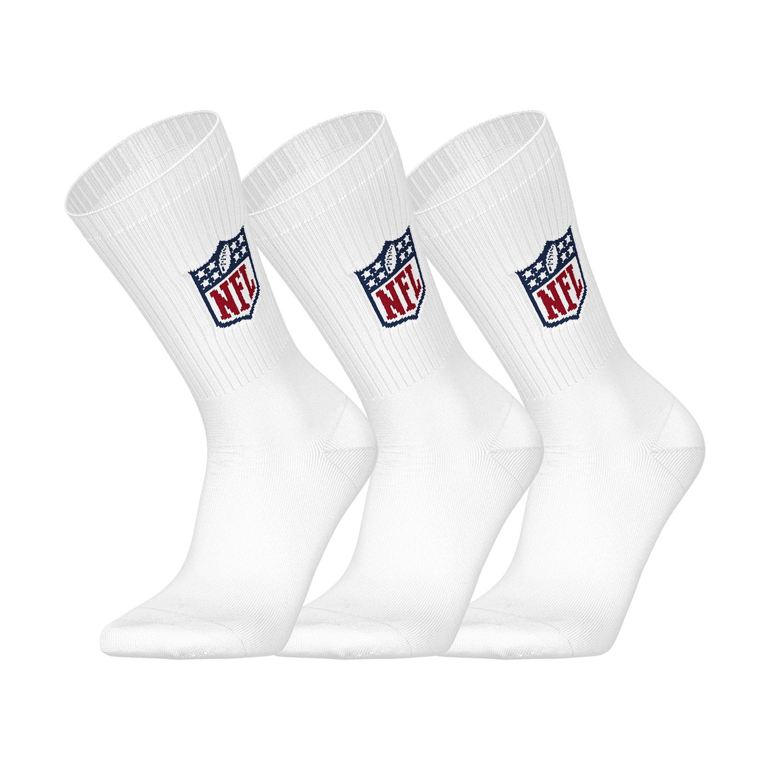 NFL Shield Set Football Crew Socken Weiß (3er-Pack)