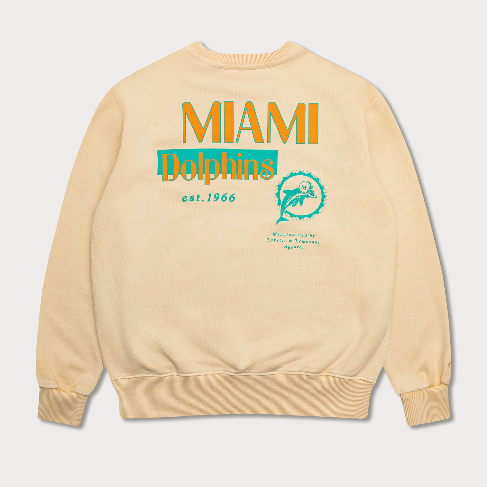 Miami Dolphins L&L '96 Classics NFL Crewneck Sweater Beige