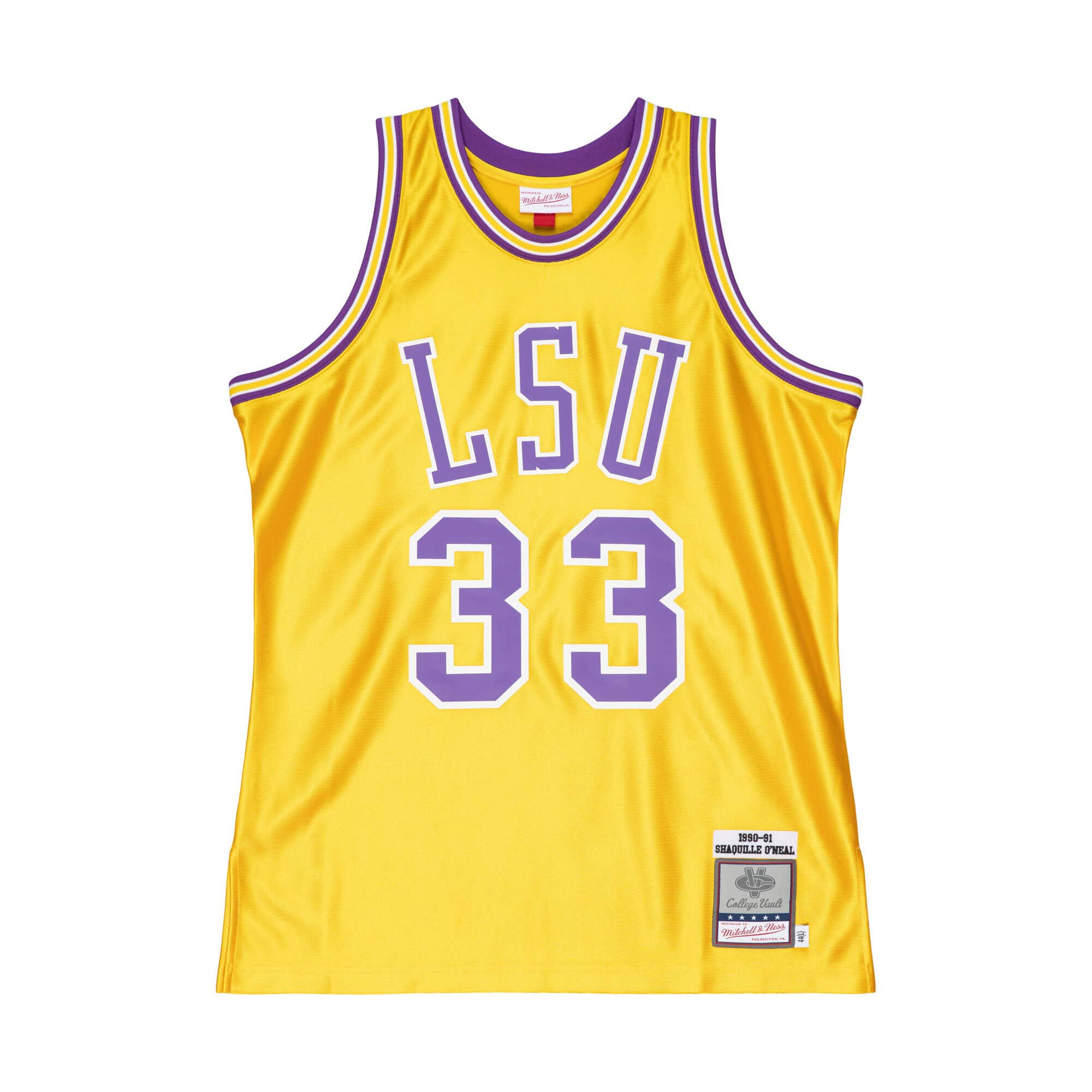 Shaquille O'Neal #33 LSU Tigers 1990-91 Authentic NCAA Trikot Gelb