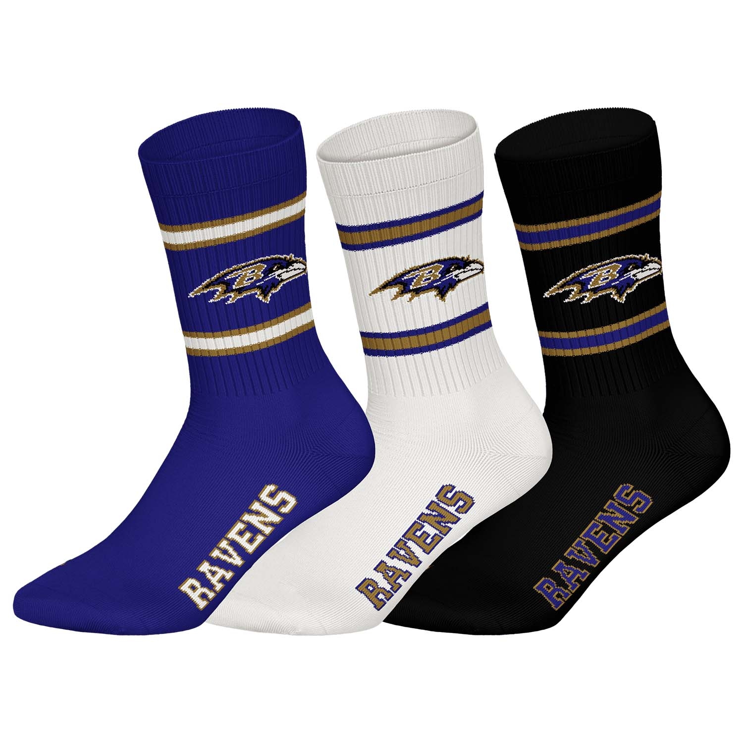 Baltimore Ravens Team Set NFL Crew Socken (3er-Pack)