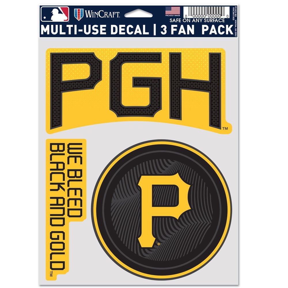 Pittsburgh Pirates City Connect Multi-Use MLB Aufkleber-Set (3 Stk.)