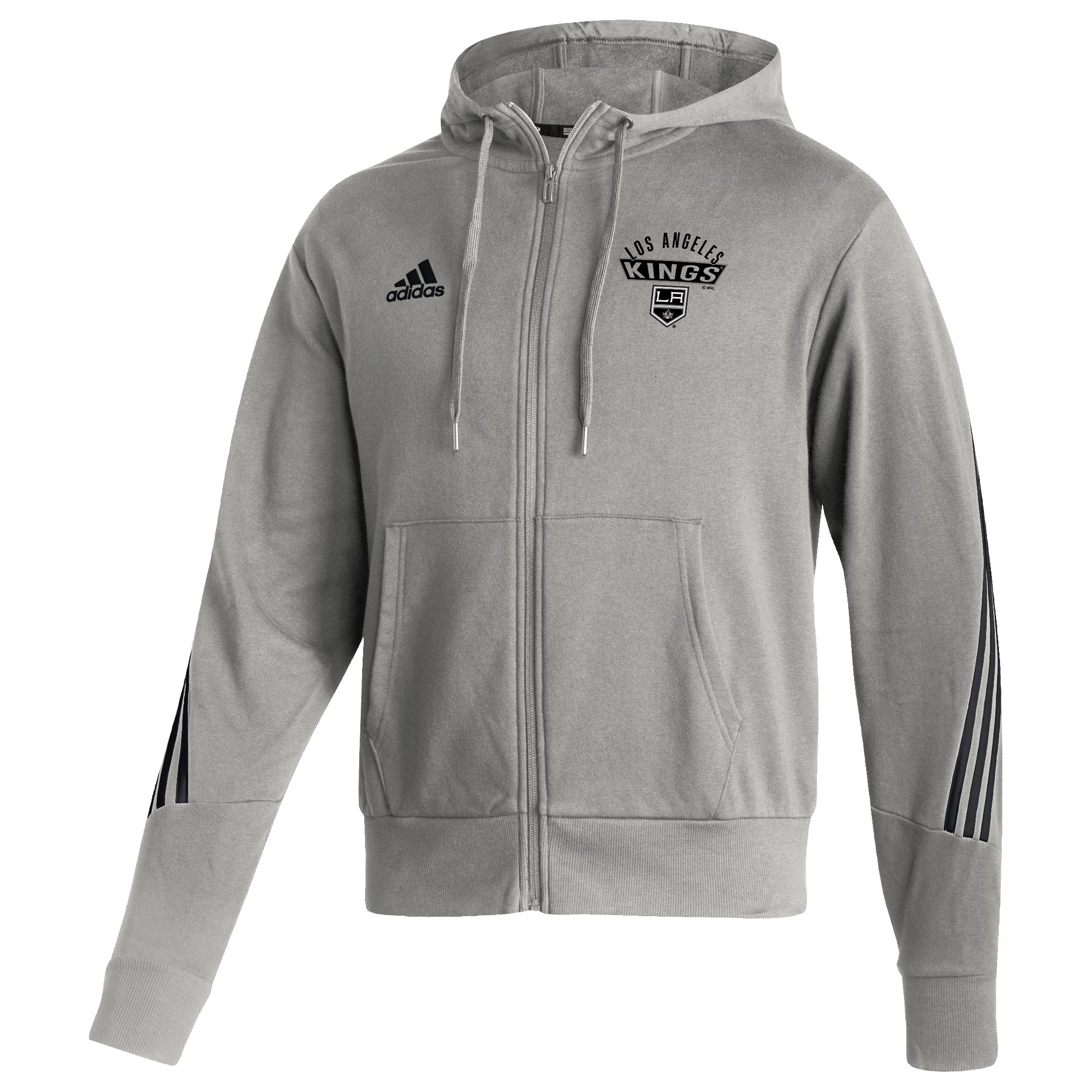 Los Angeles Kings adidas 2021/22 NHL Authentic Apparel Full-Zip Hoodie Grau