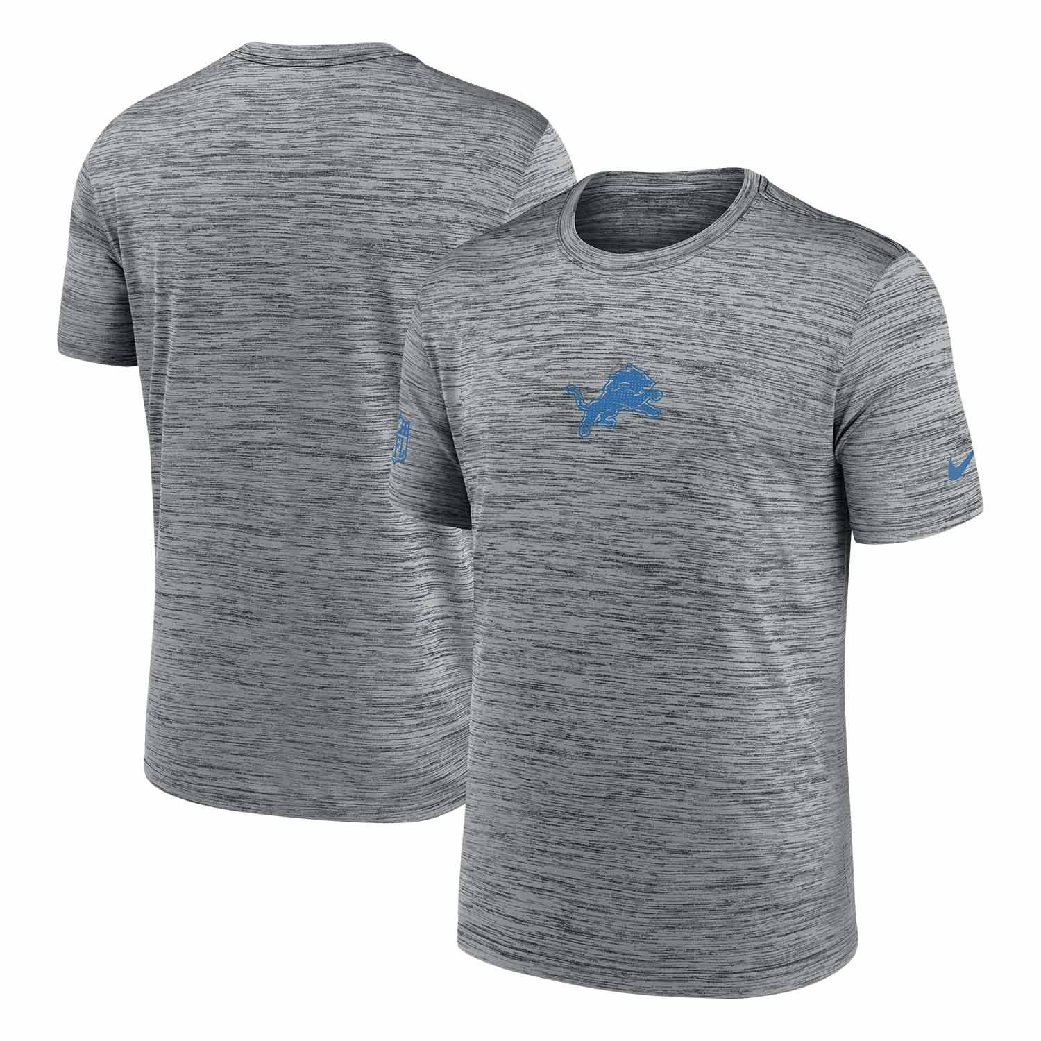 Detroit Lions 2025 NFL Sideline Nike Velocity Performance T-Shirt Grau