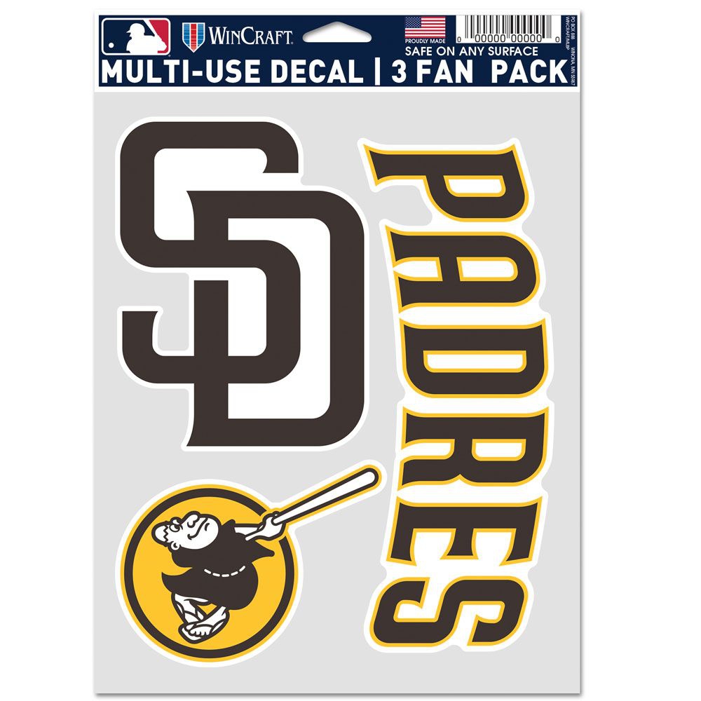 San Diego Padres Multi-Use MLB Decals Set (3 Pcs.)