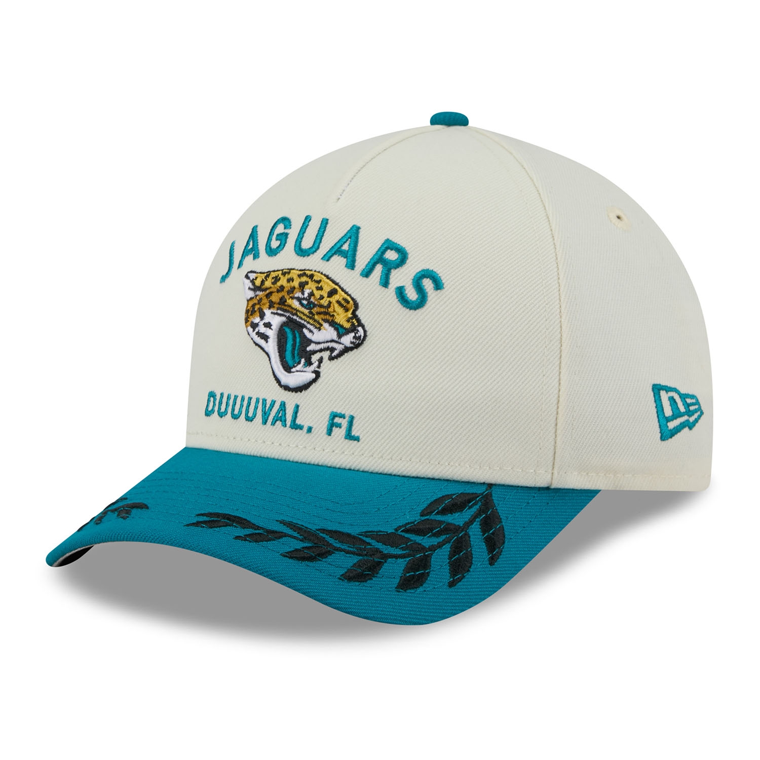 Jacksonville Jaguars 2025 NFL Draft 9FORTY M-Crown A-Frame Snapback Cap Cream