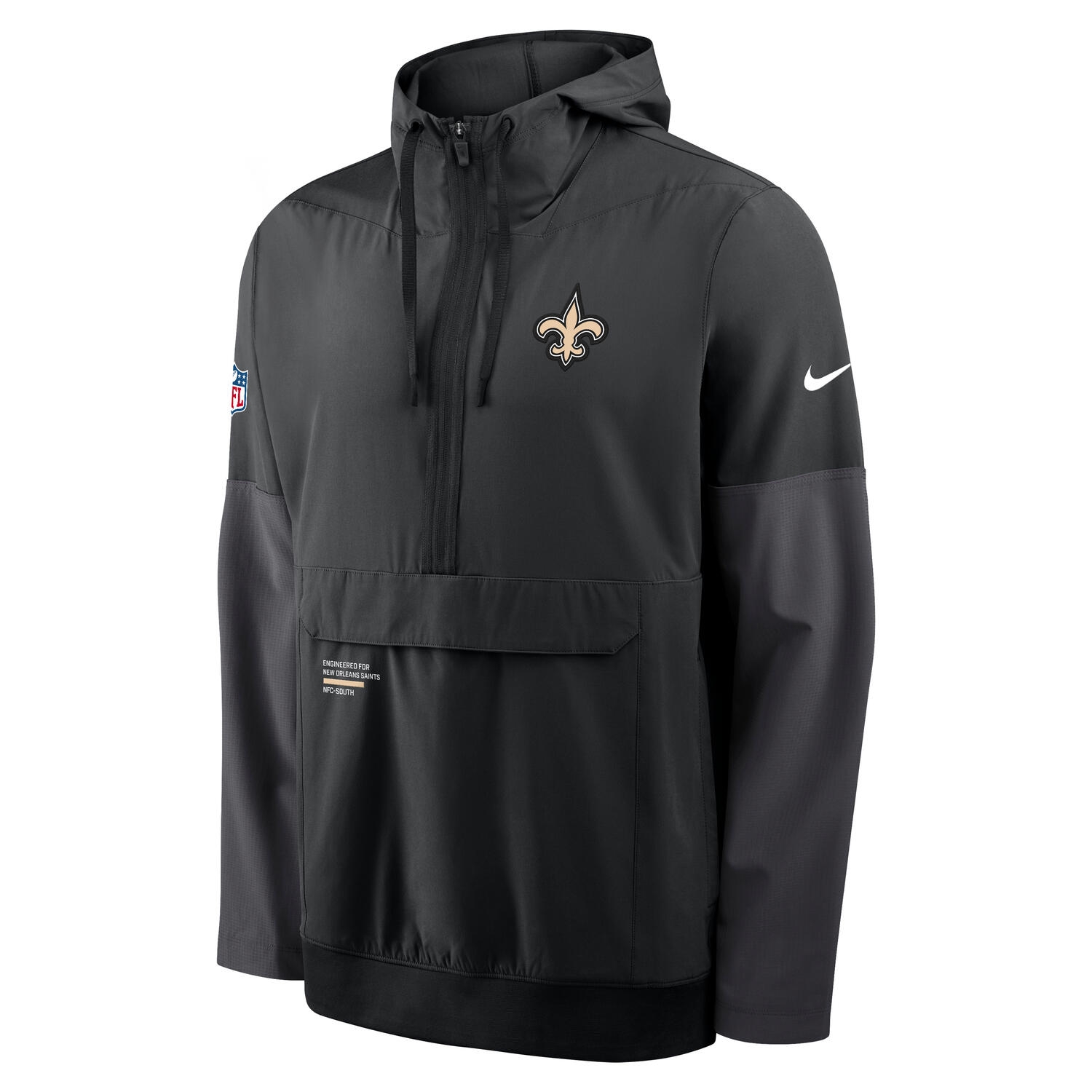 New Orleans Saints Nike Sideline Half-Zip Anorak NFL Jacke Schwarz